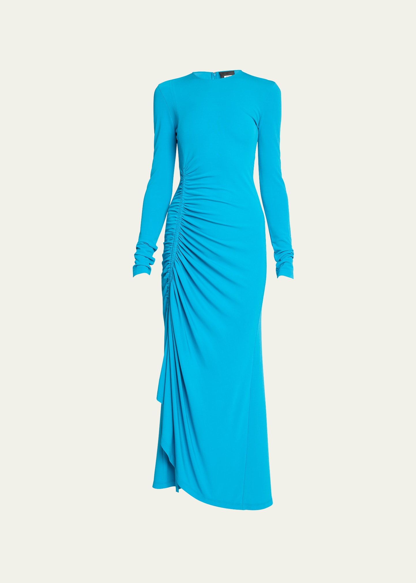 Givenchy Fitted Midi Dress With Side Gathered Detail In Acqua Marine