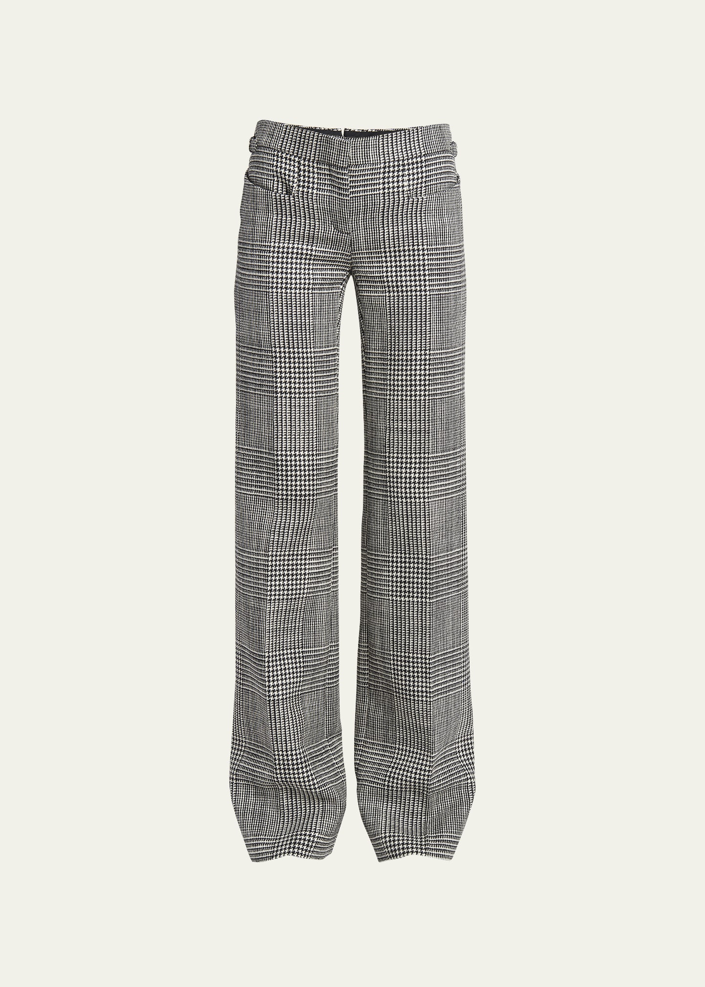 TOM FORD PRINCE OF WALES CHECK WIDE-LEG TROUSERS