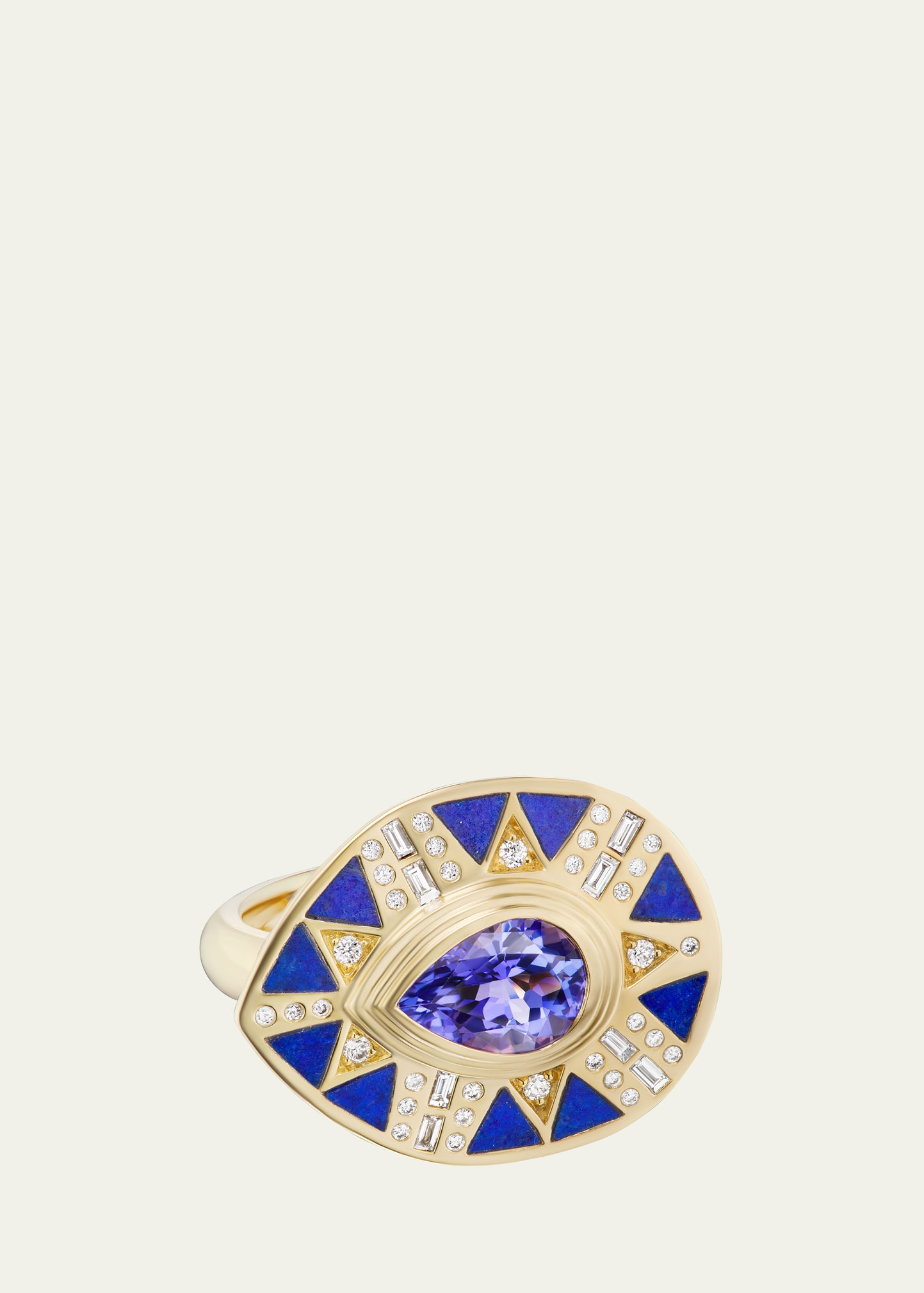 Cleopatra's Tear Statement Ring with Lapis and Tanzanite