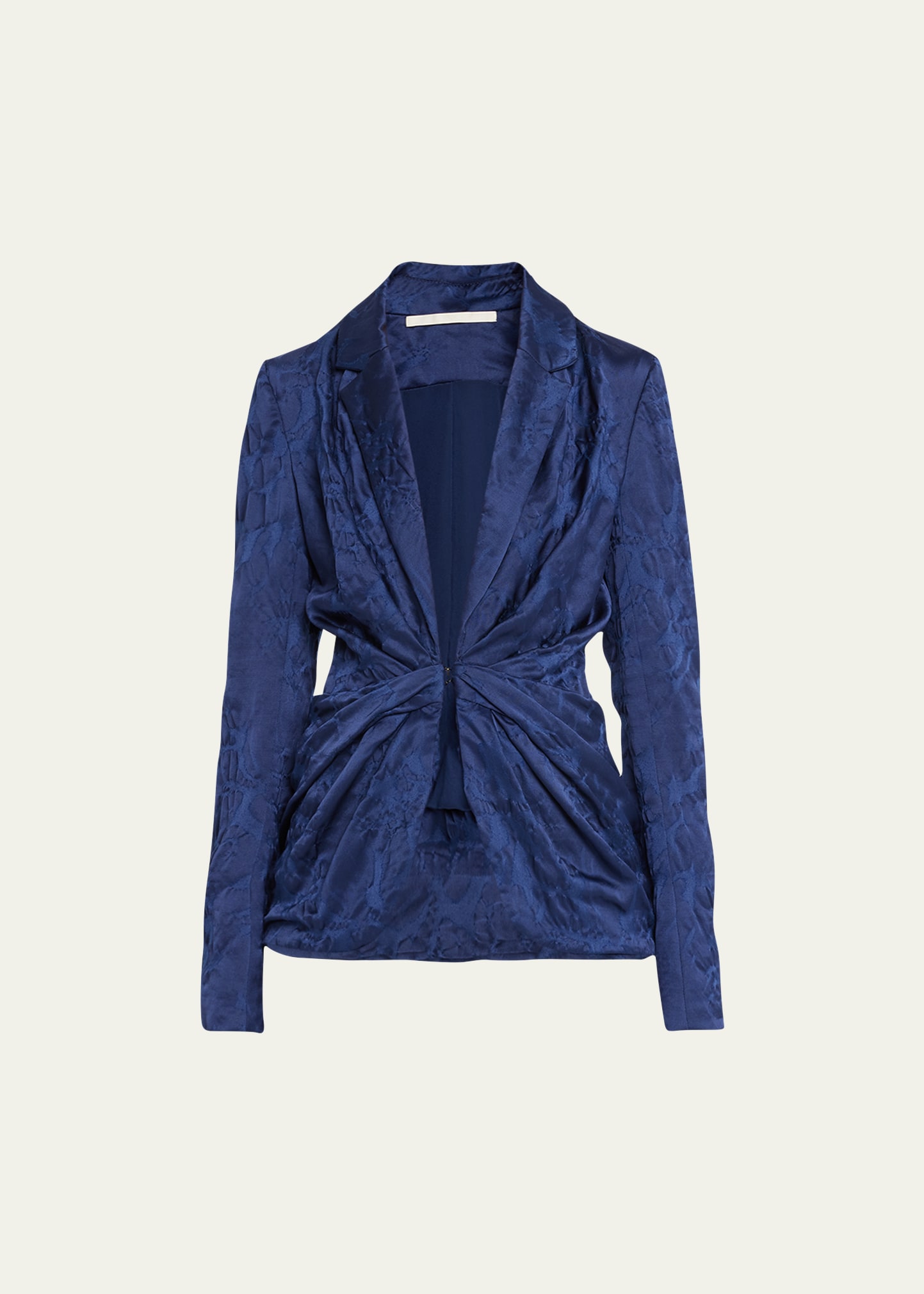 Jason Wu Collection Draped Floral Cloque Jacquard Blazer In Bright Navy