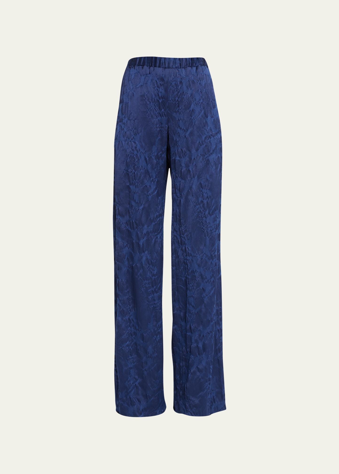 Jason Wu Collection Floral Cloque Jacquard Drawstring Pants In Bright Navy