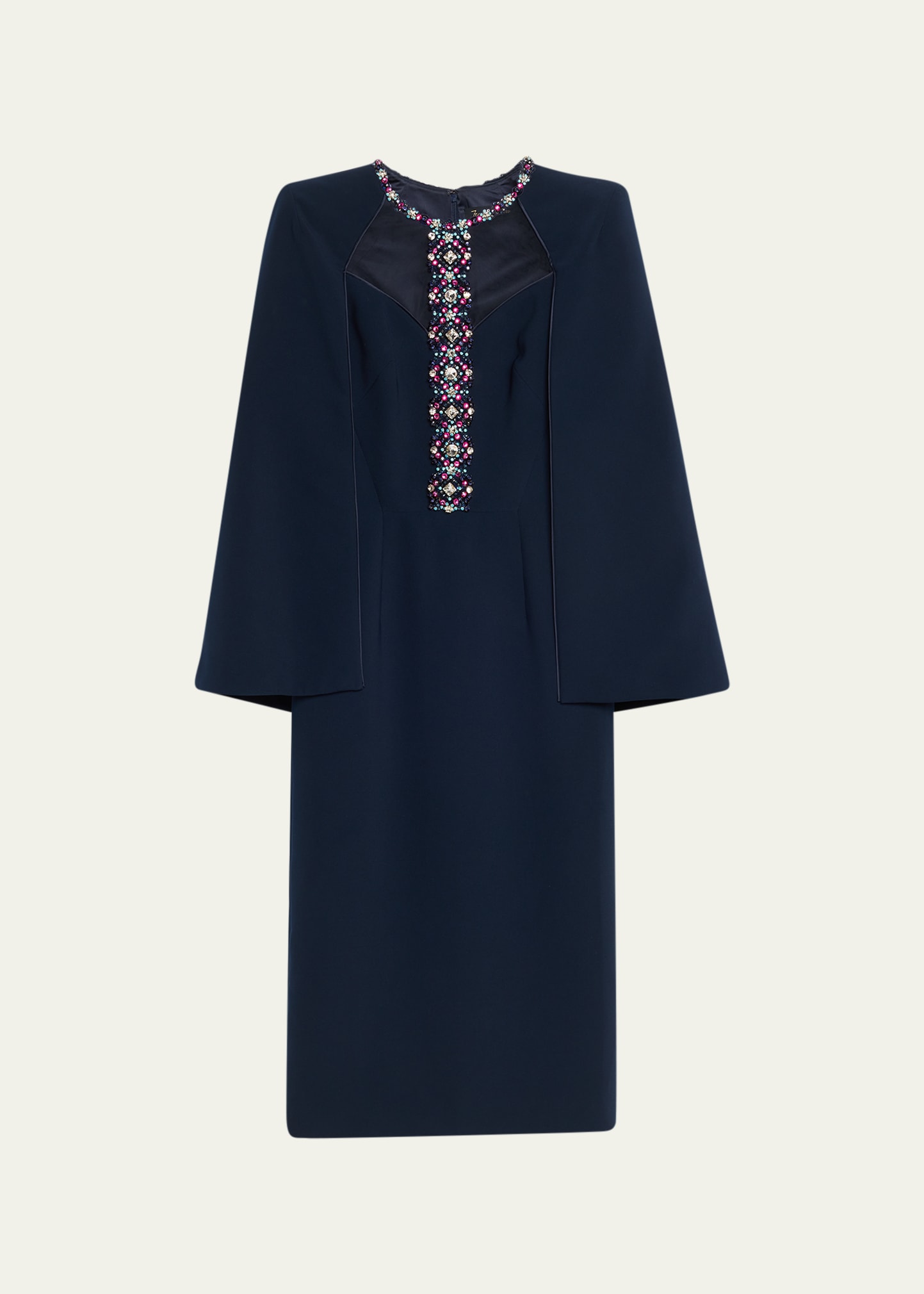 JENNY PACKHAM LUCILLE BEAD-EMBELLISHED CREPE DRESS