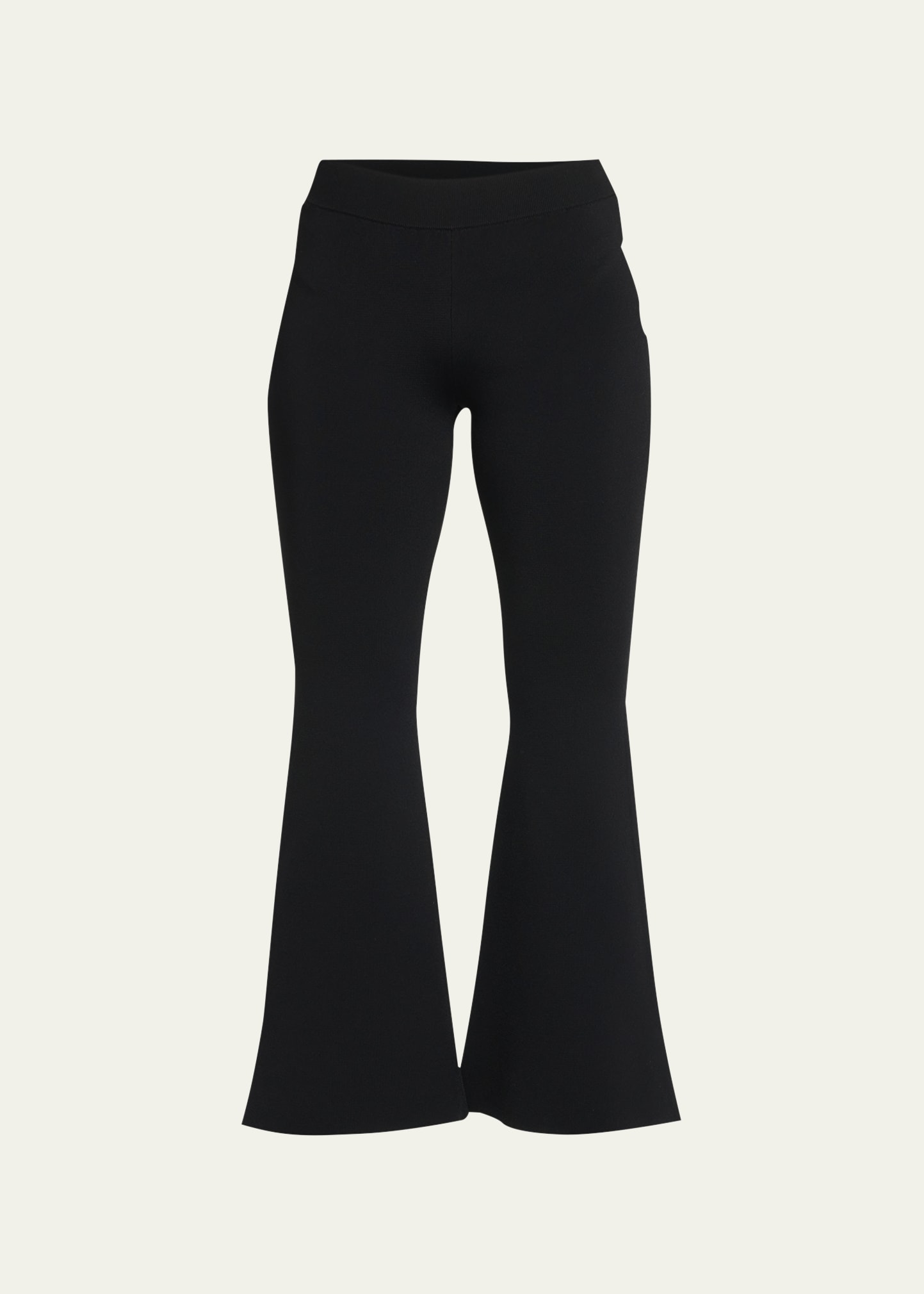Compact Cropped Flare Knit Pants