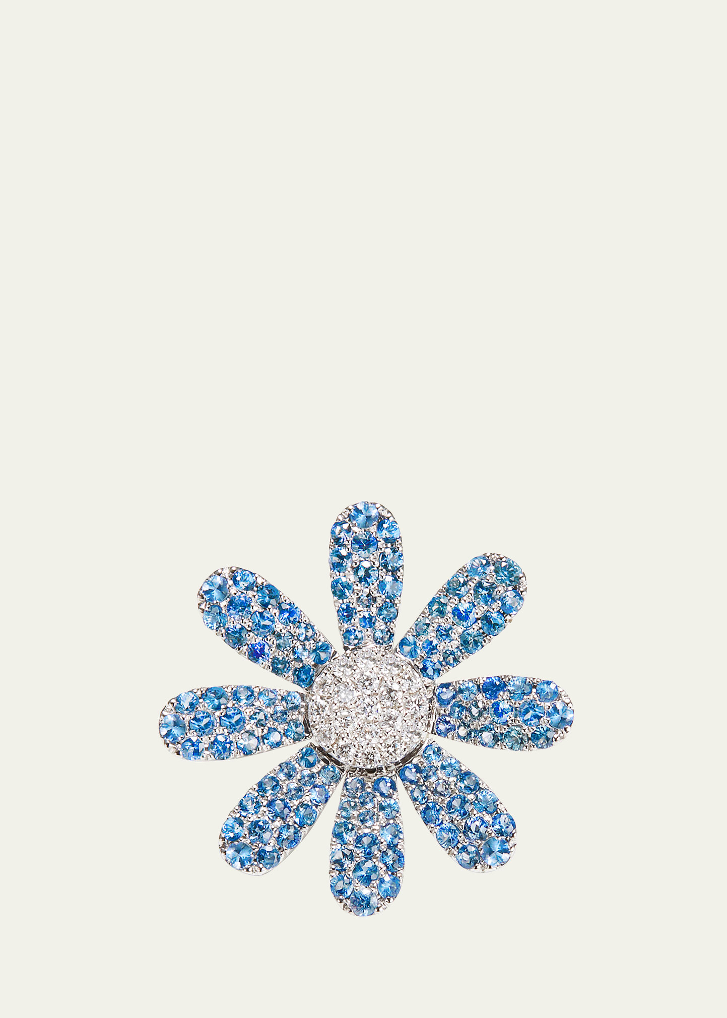 Blue Margaret Sapphire and Diamond Earring, Single