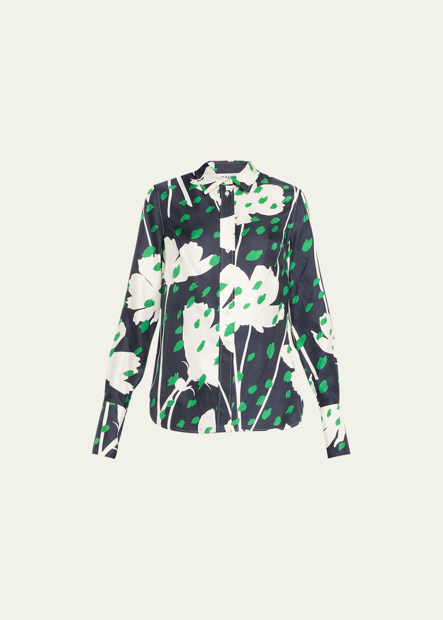 Monse Floral-print Long-sleeve Shirt In Midnight Multi