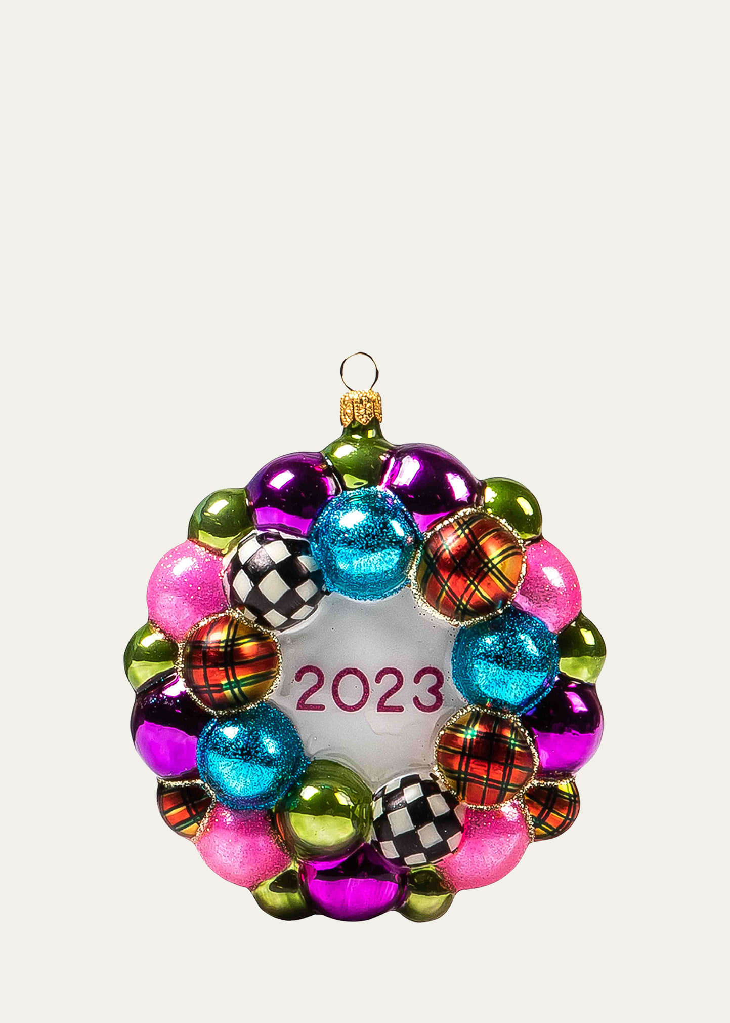 Granny Kitsch Dated Christmas 2023 Wreath Ornament