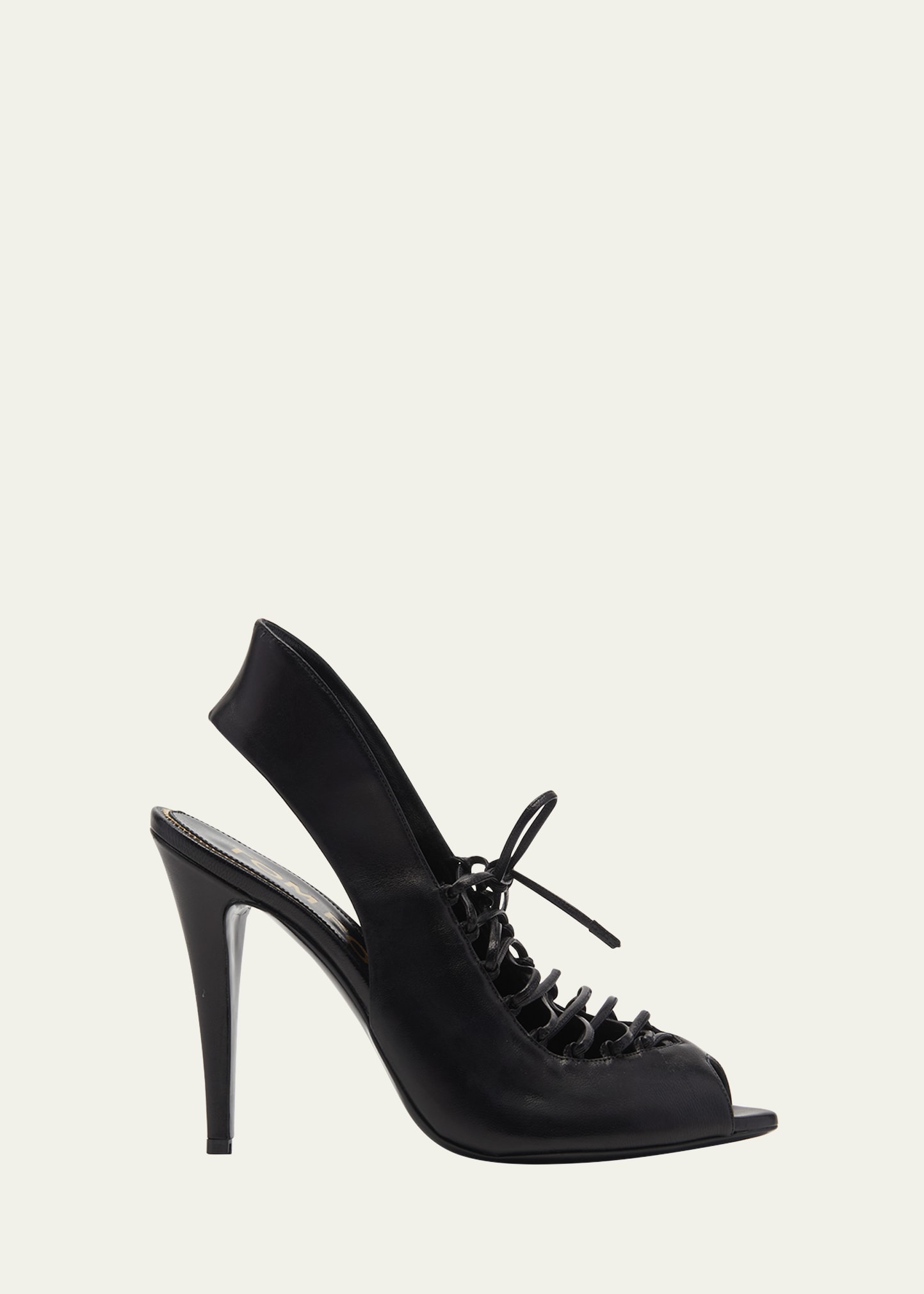 TOM FORD 105MM PEEP-TOE LACE-UP LEATHER PUMPS