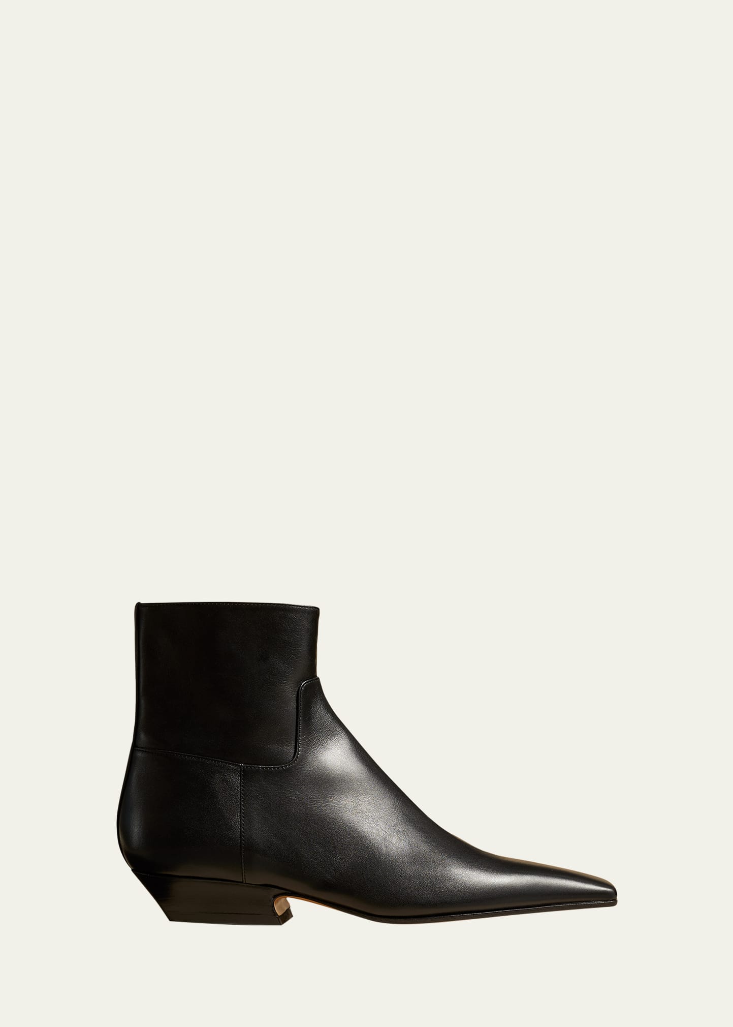 Khaite The Marfa Leather Ankle Boots In Black