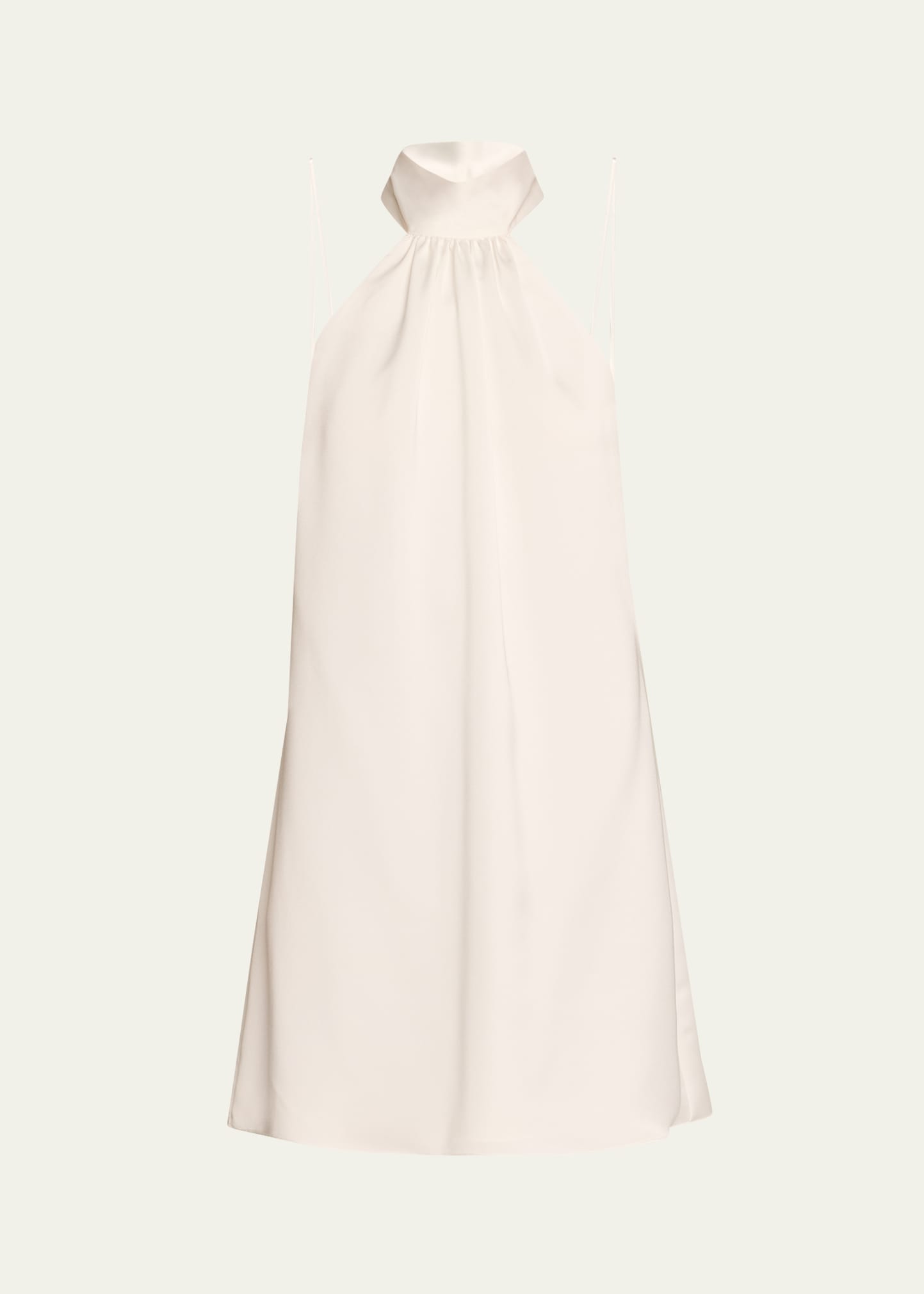 Shop Ramy Brook Sam Ruched Halter Mini Dress In Ivory