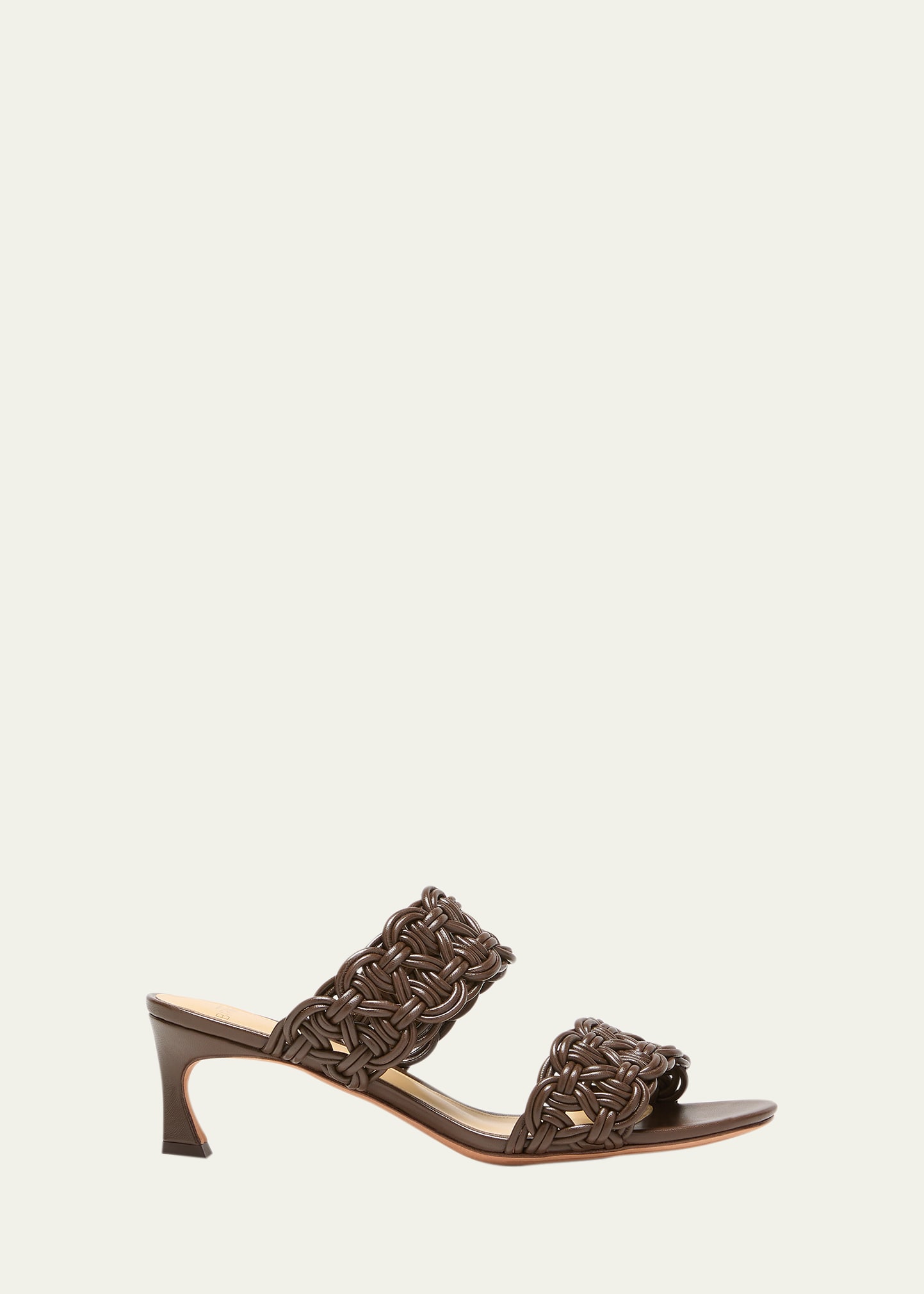 Alexandre Birman Sammy Braided Leather Dual-band Sandals In Sienna