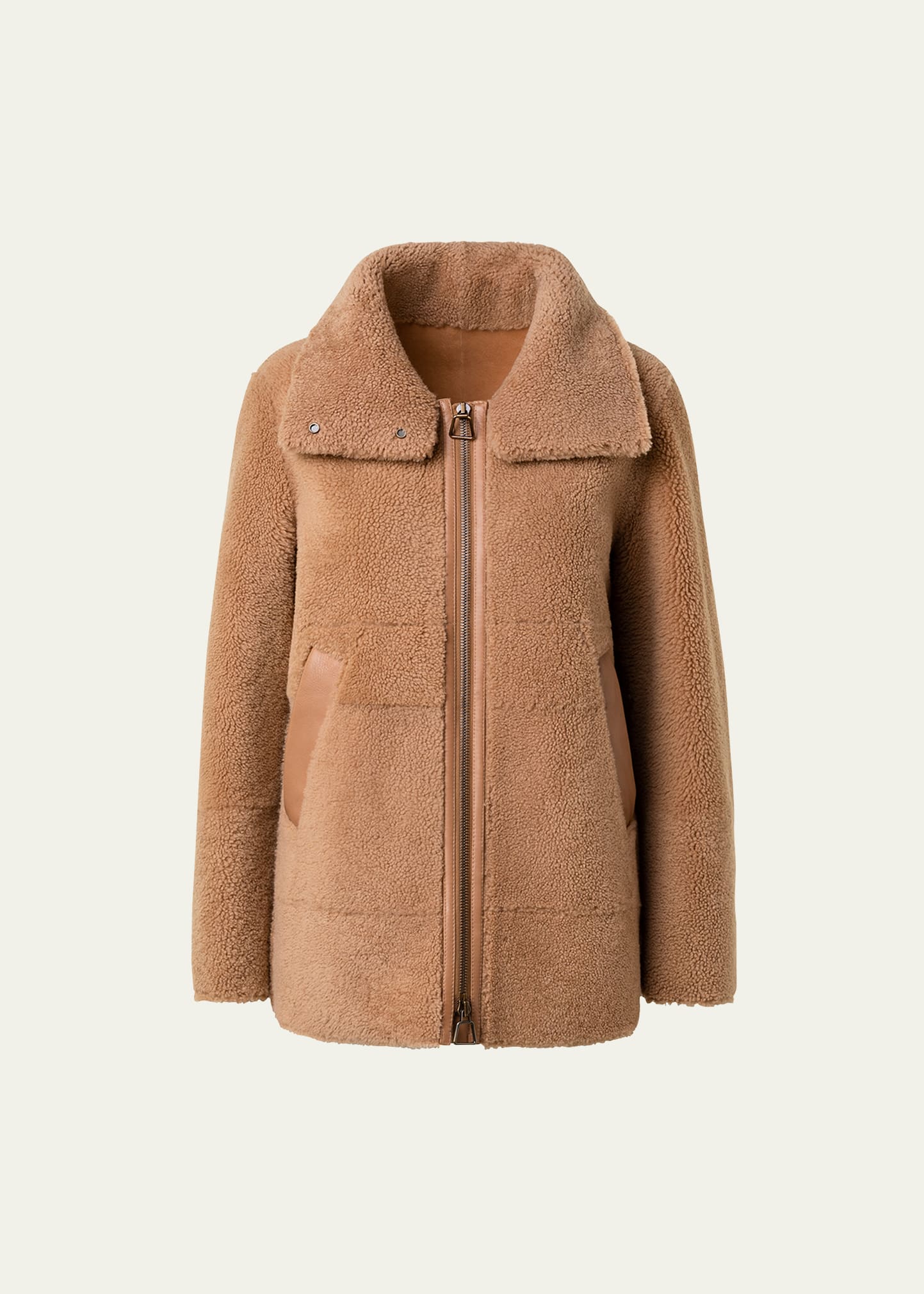 Shearling Leather-Trim Jacket