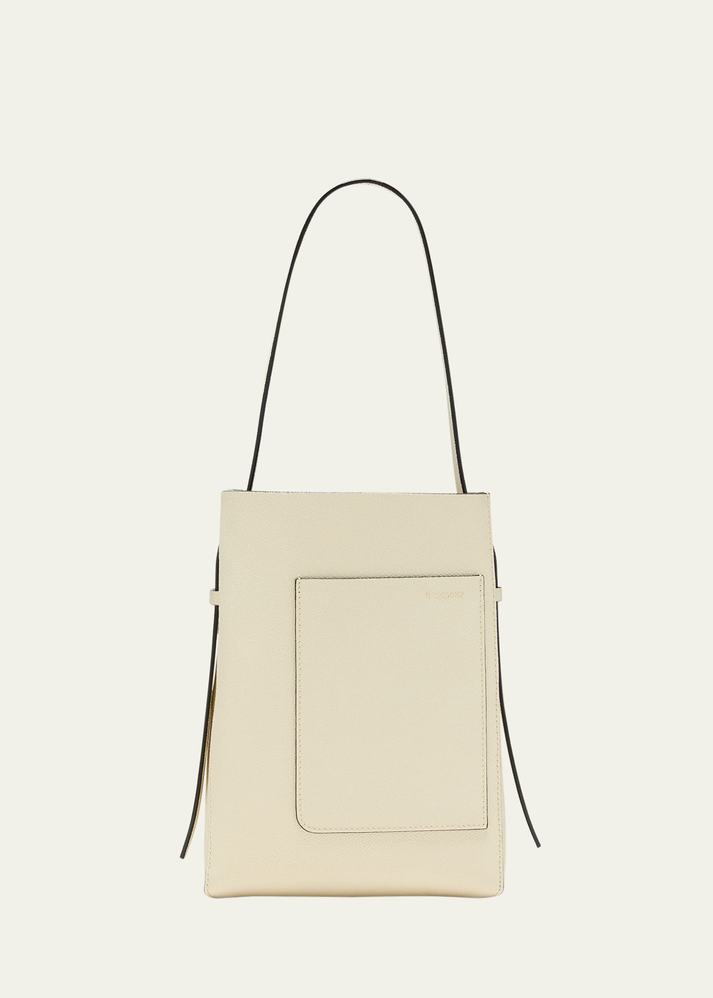 Valextra Medium Leather Bucket Tote Bag In Ww Pergamena