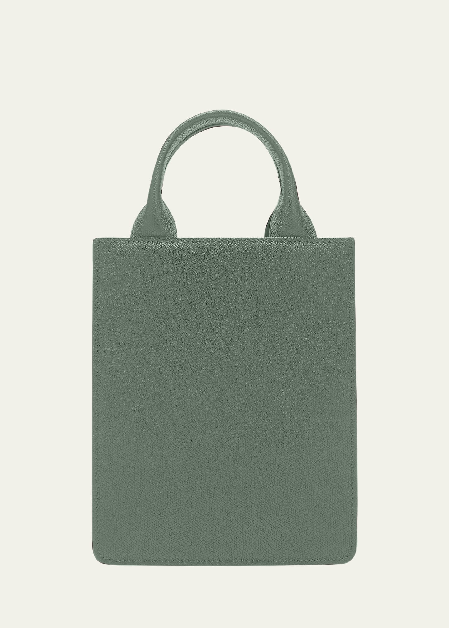 Valextra Mini Boxy Shopping Top Handle Bag In Vmu Muschio