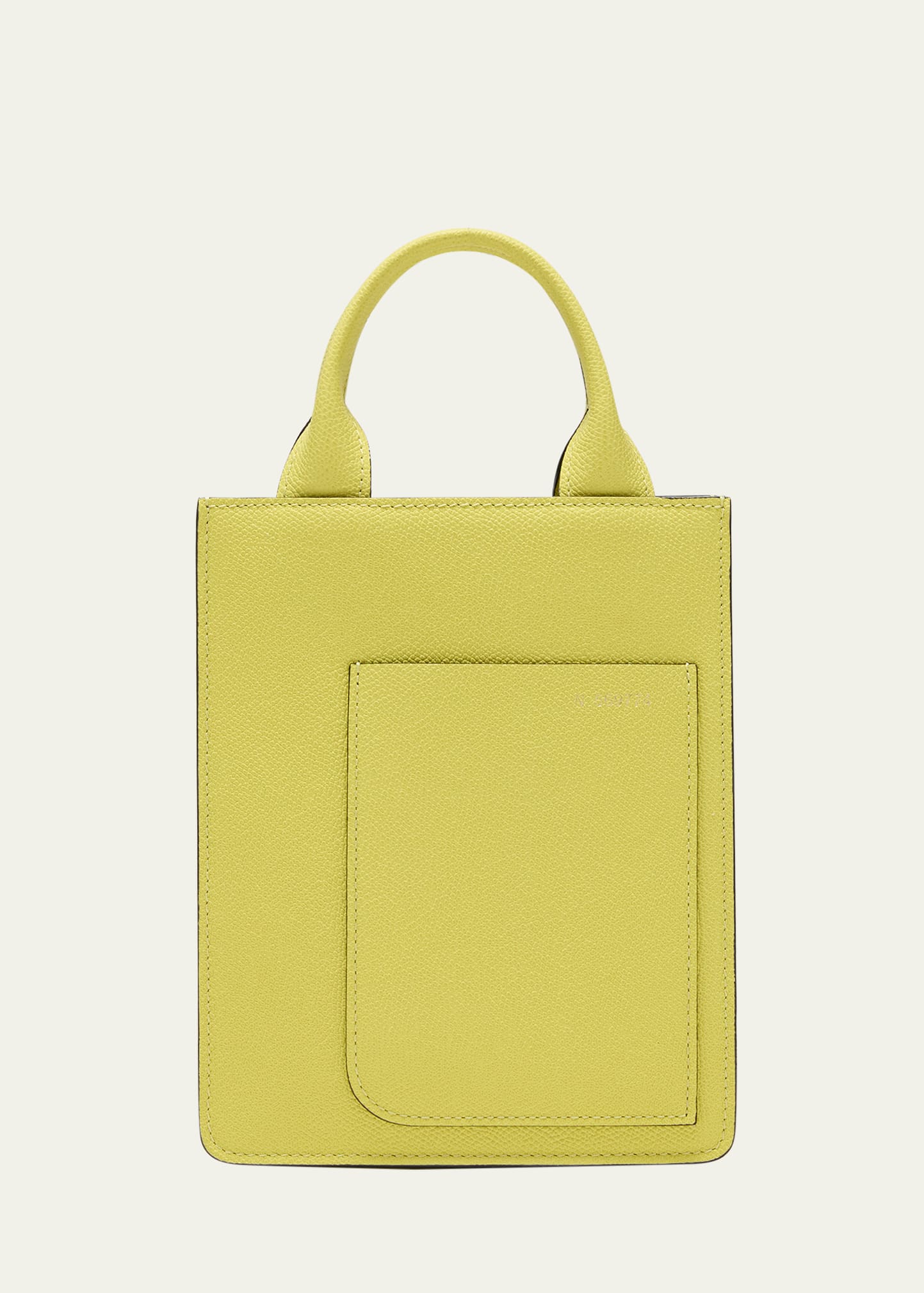 Valextra Mini Boxy Leather Top-handle Bag In Jc Citrino