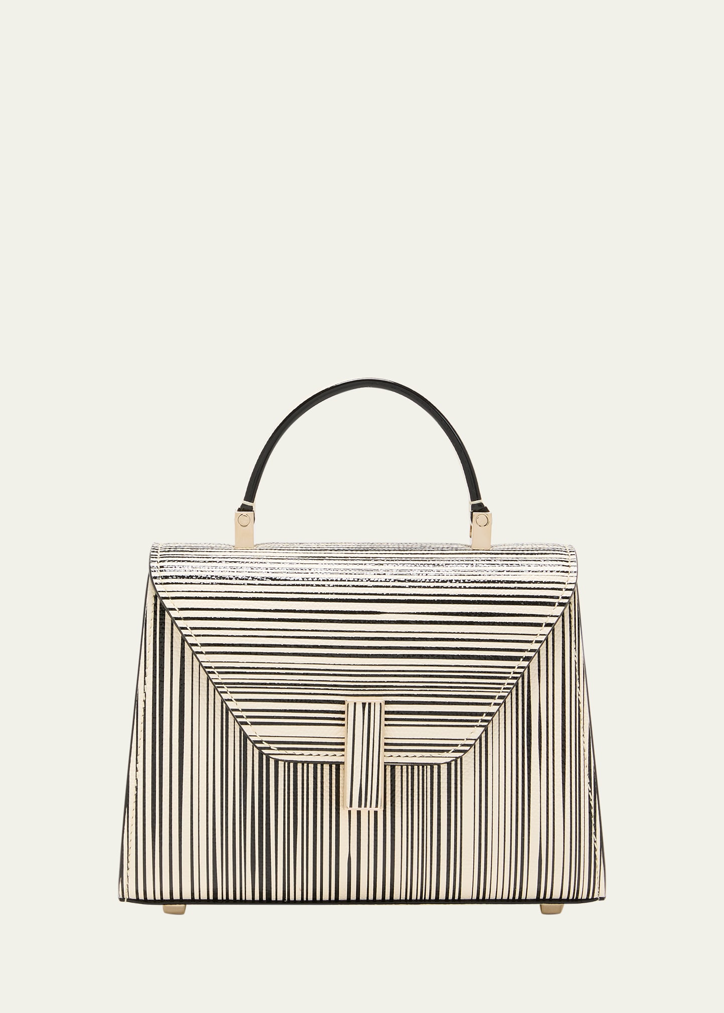 Iside Micro Striped Leather Top-Handle Bag