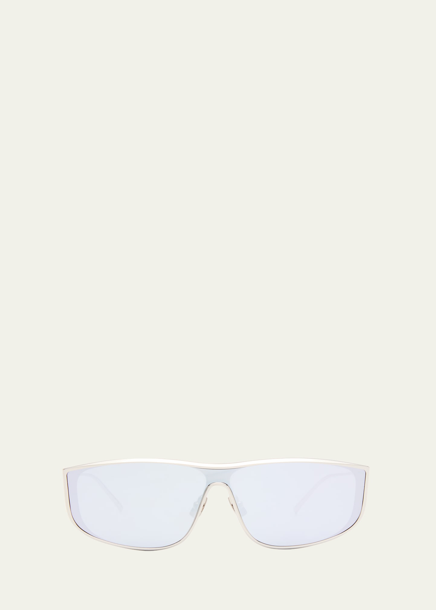 Shop Saint Laurent Men's Sl 605 Metal Rectangle Sunglasses In Semimatte Black