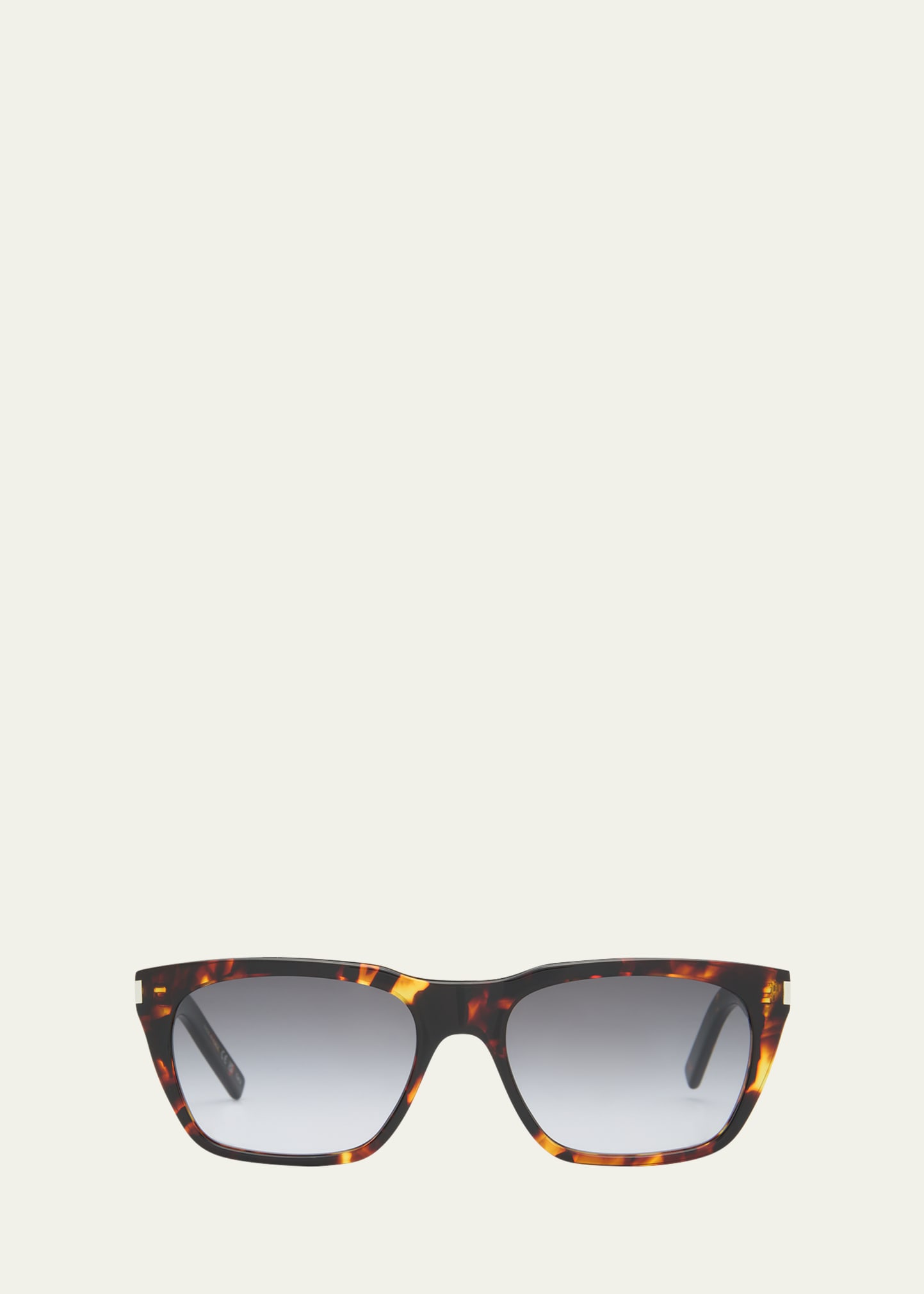 Shop Saint Laurent Men's Sl 5980 Acetate Rectangle Sunglasses In Havana