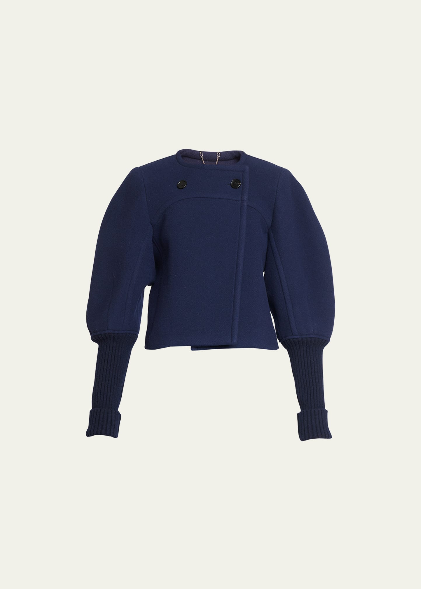 Chloé Iconic Soft Wool Short Jacket In Evening Blue