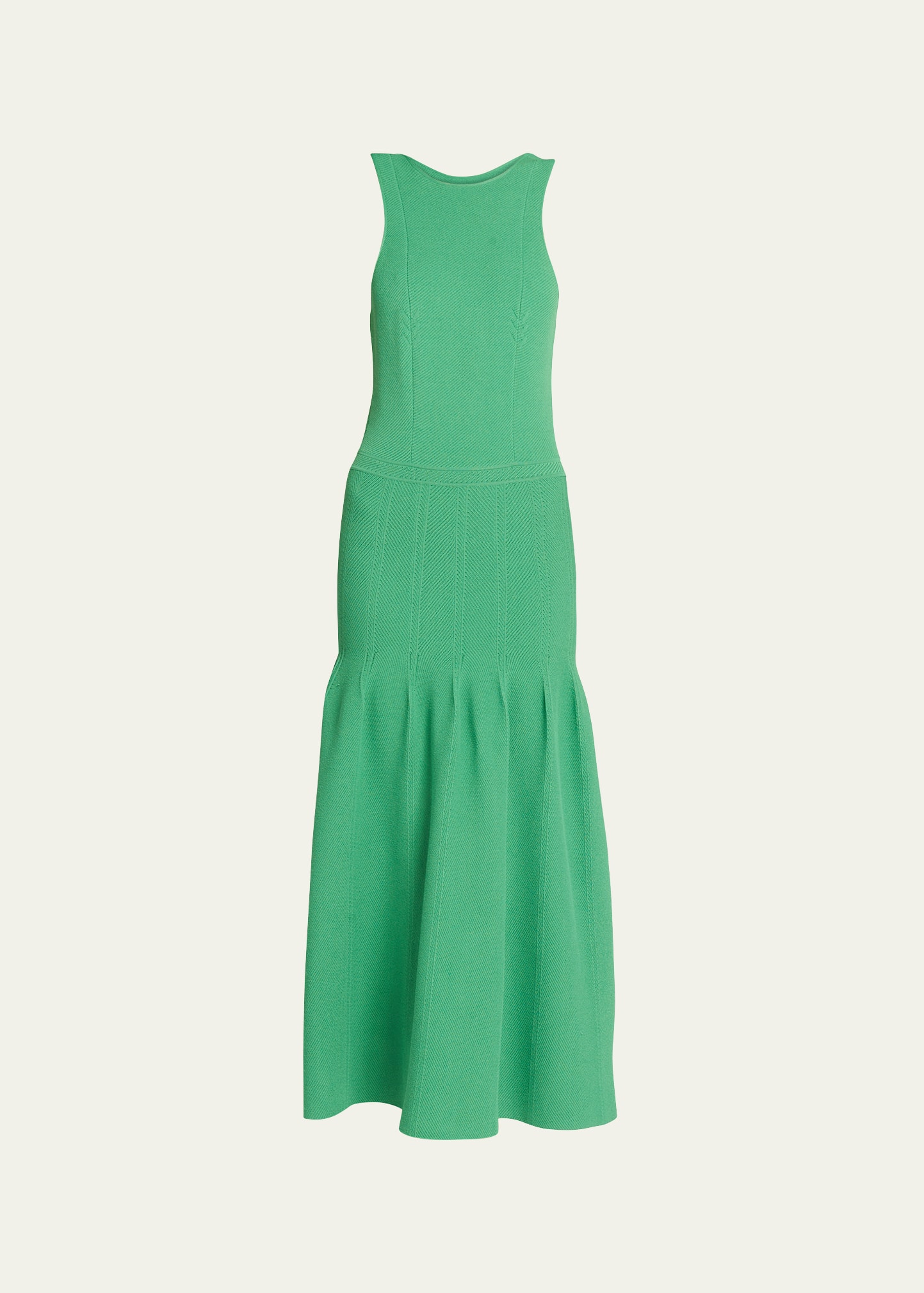Giorgio Armani Sleeveless Knit Cut-out Maxi Dress In Green
