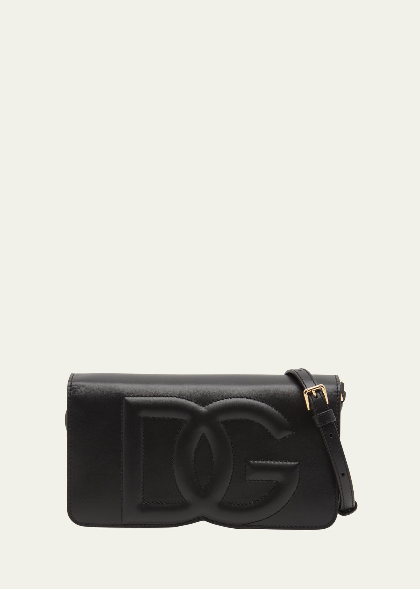 Dolce & Gabbana Dg Logo Micro Leather Crossbody Bag In Nero