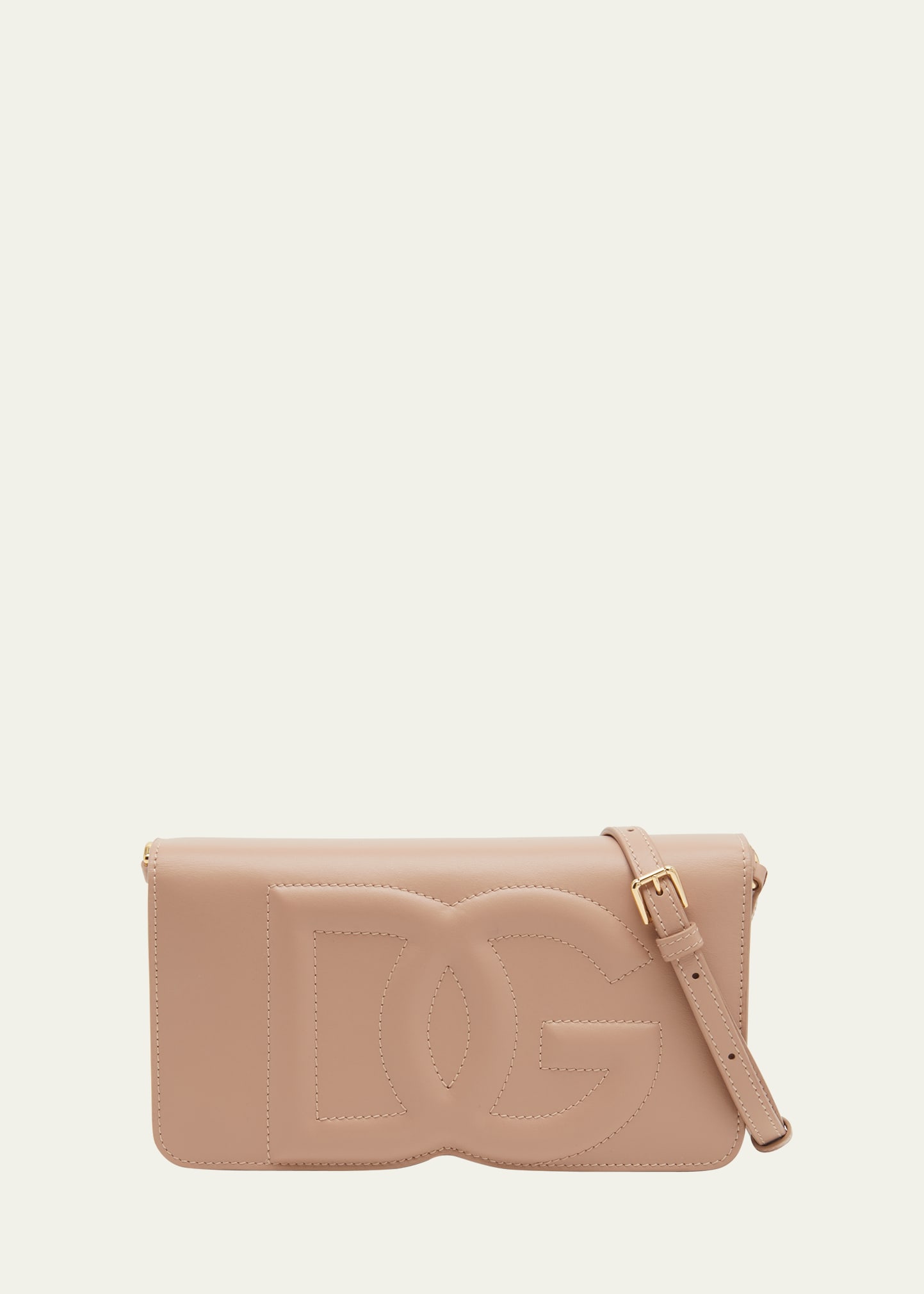 Women's Beige Leather Clutches by Dolce & Gabbana