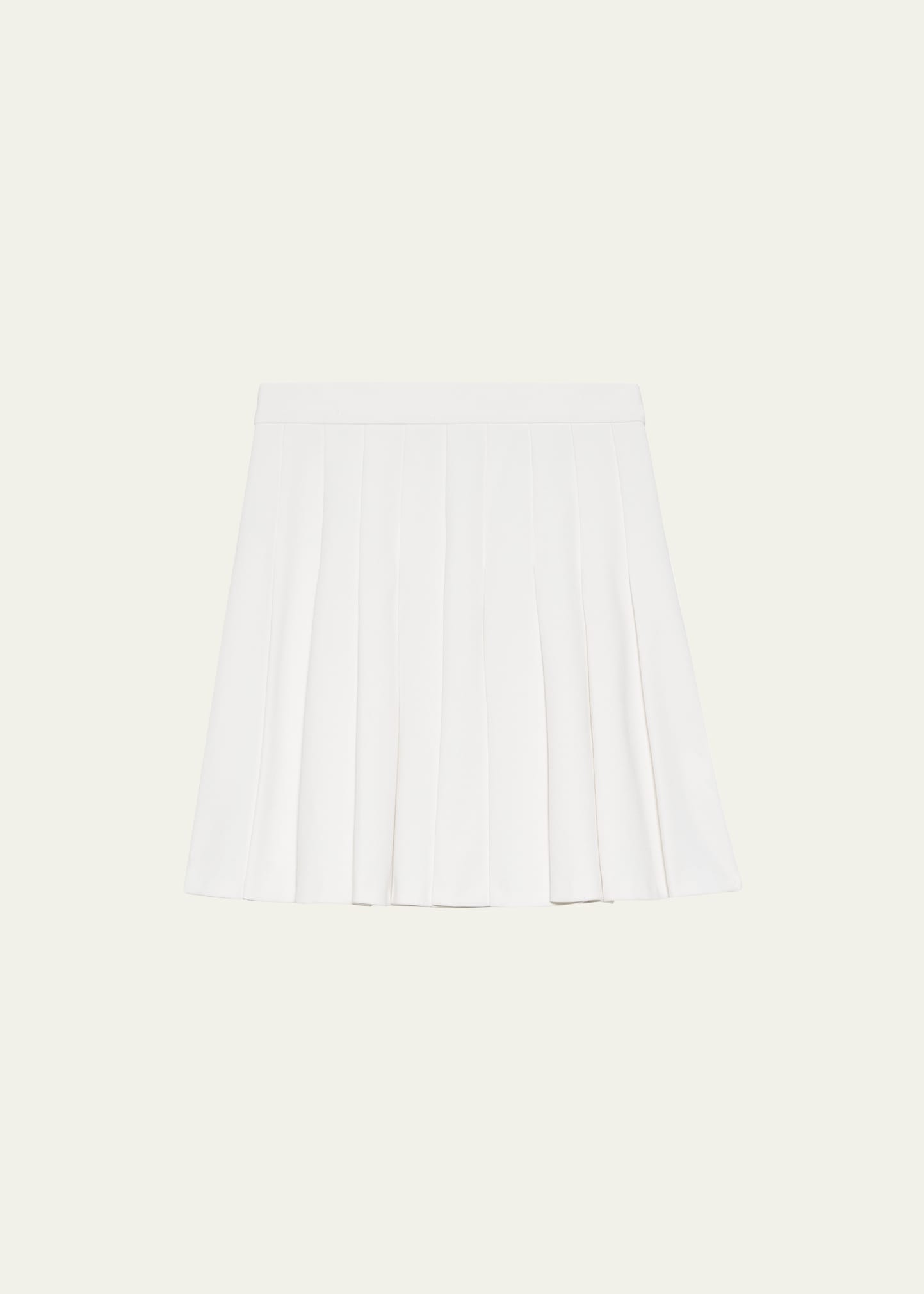 Cotton-Blend Piqué Pleated Mini Skirt