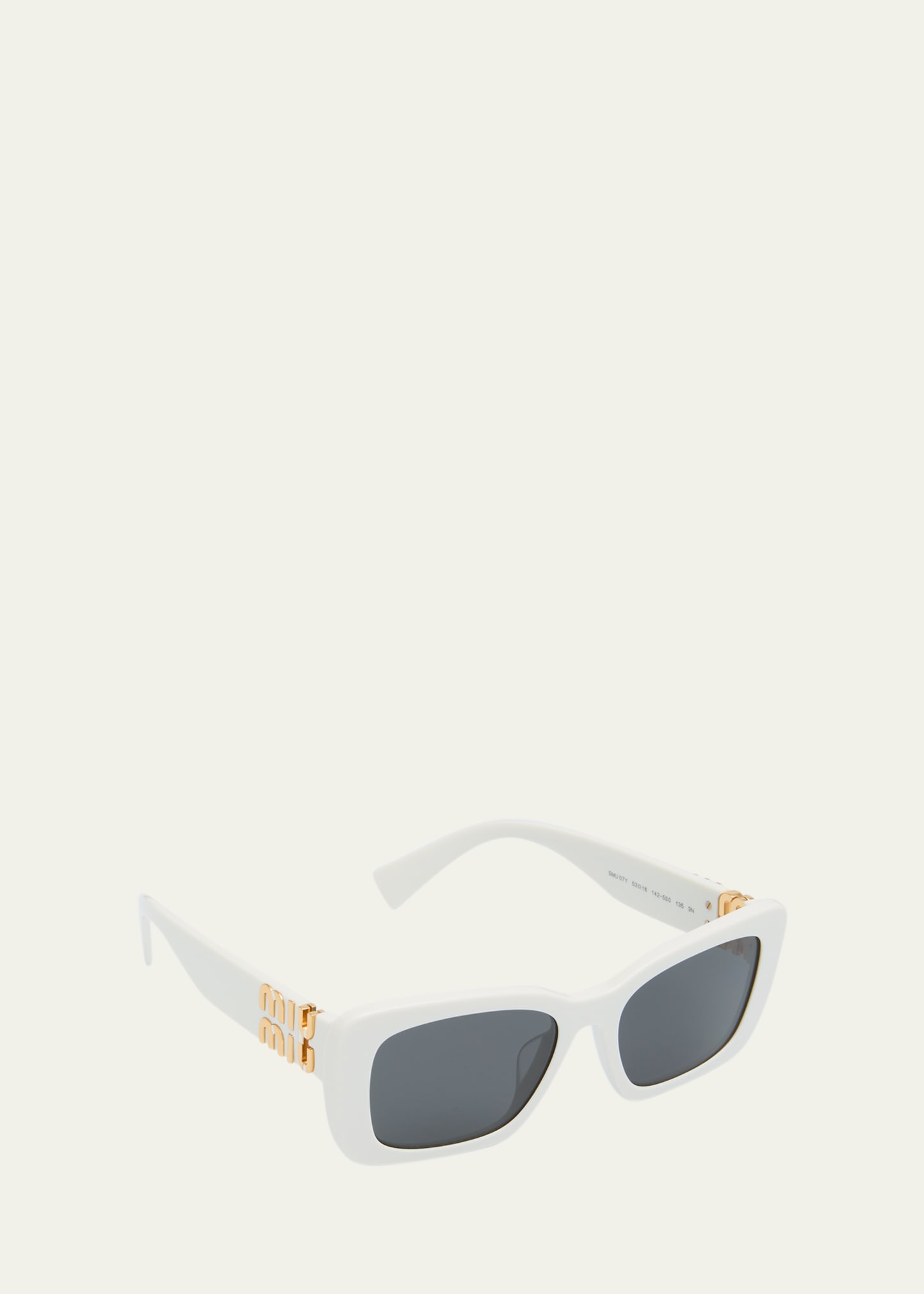 MU 07YS Logo Acetate Rectangle Sunglasses