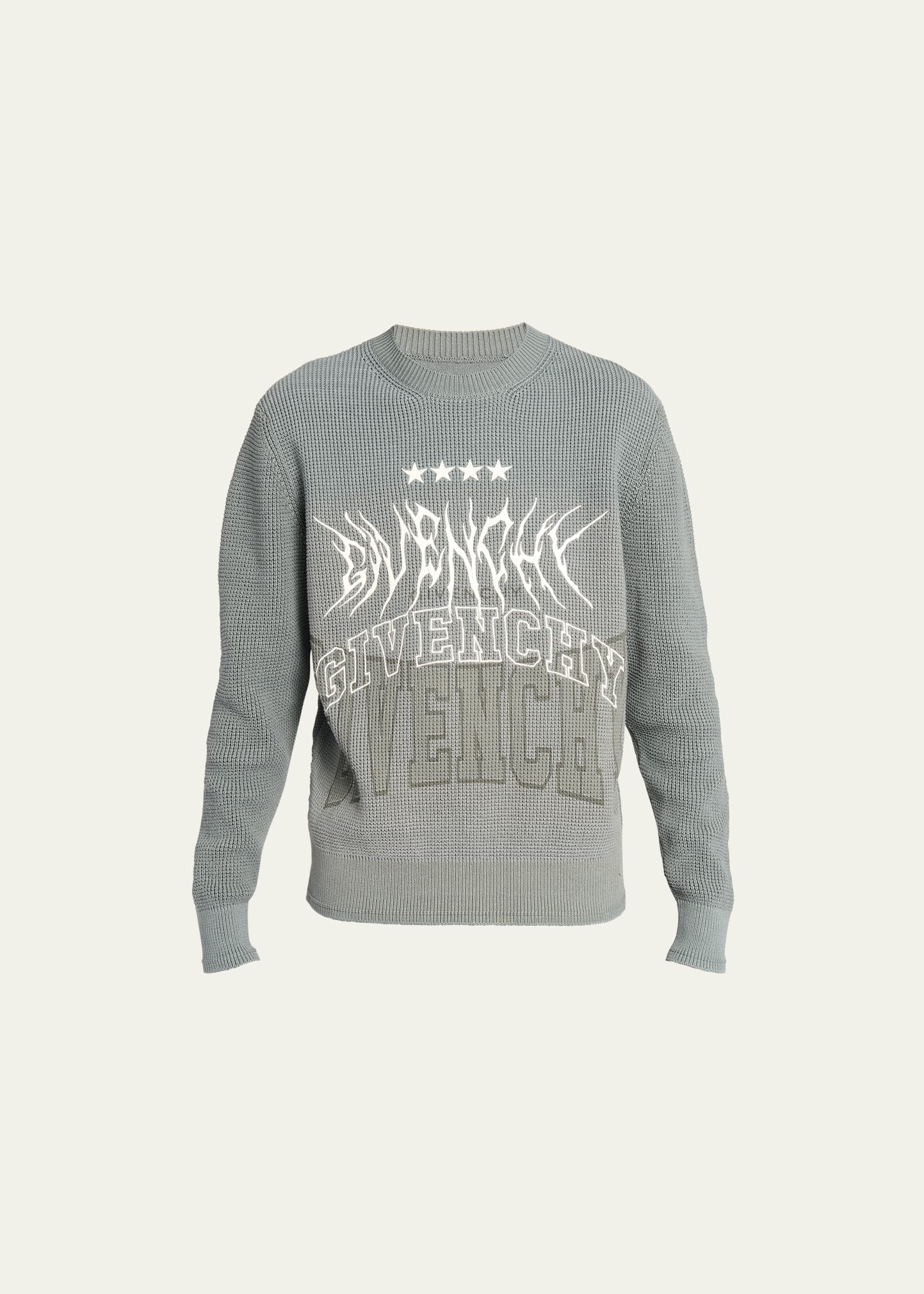 GIVENCHY MEN'S EMBROIDERED METAL LOGO SWEATER