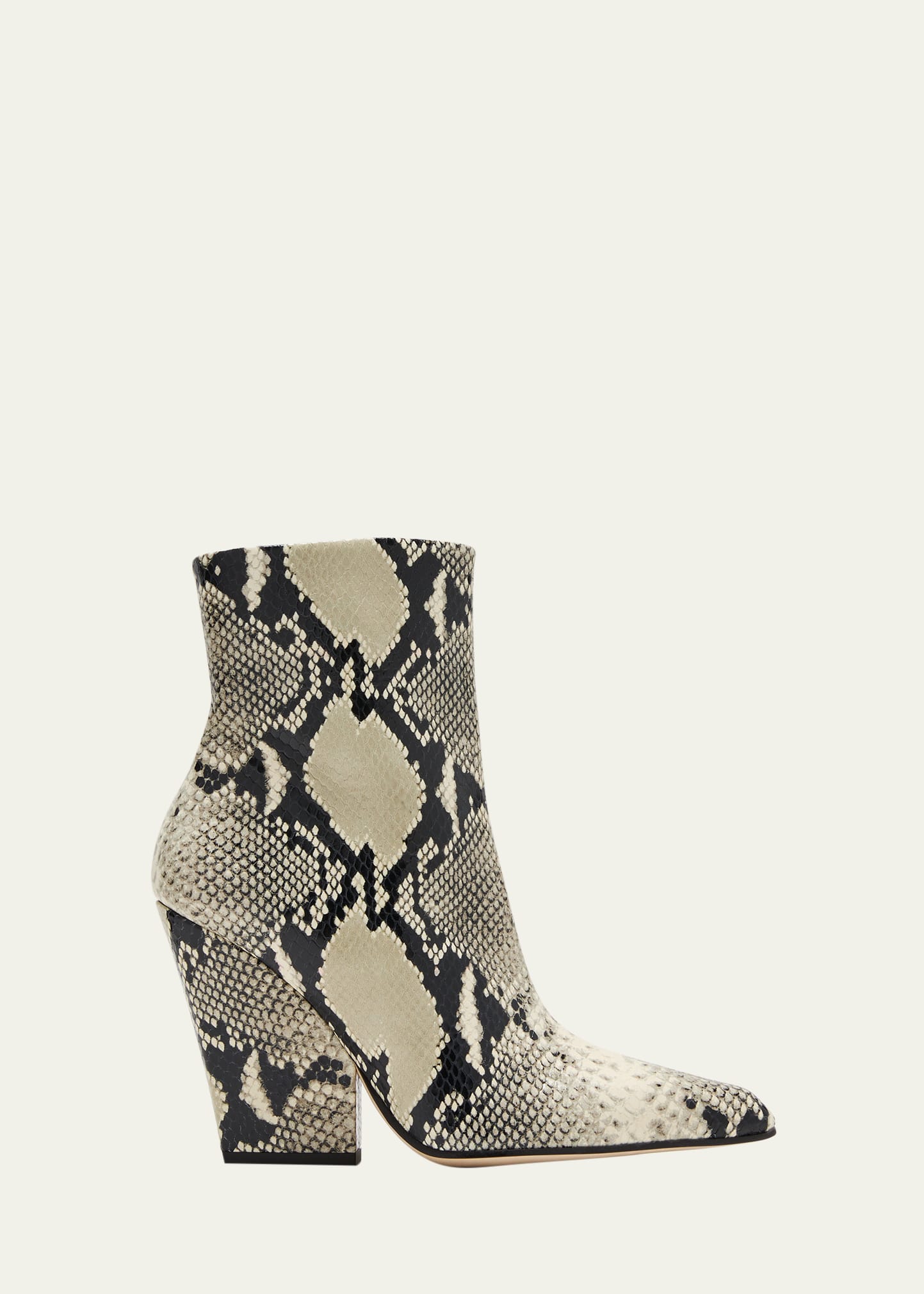 Paris Texas Jane Snake Zip Ankle Boots In Natural