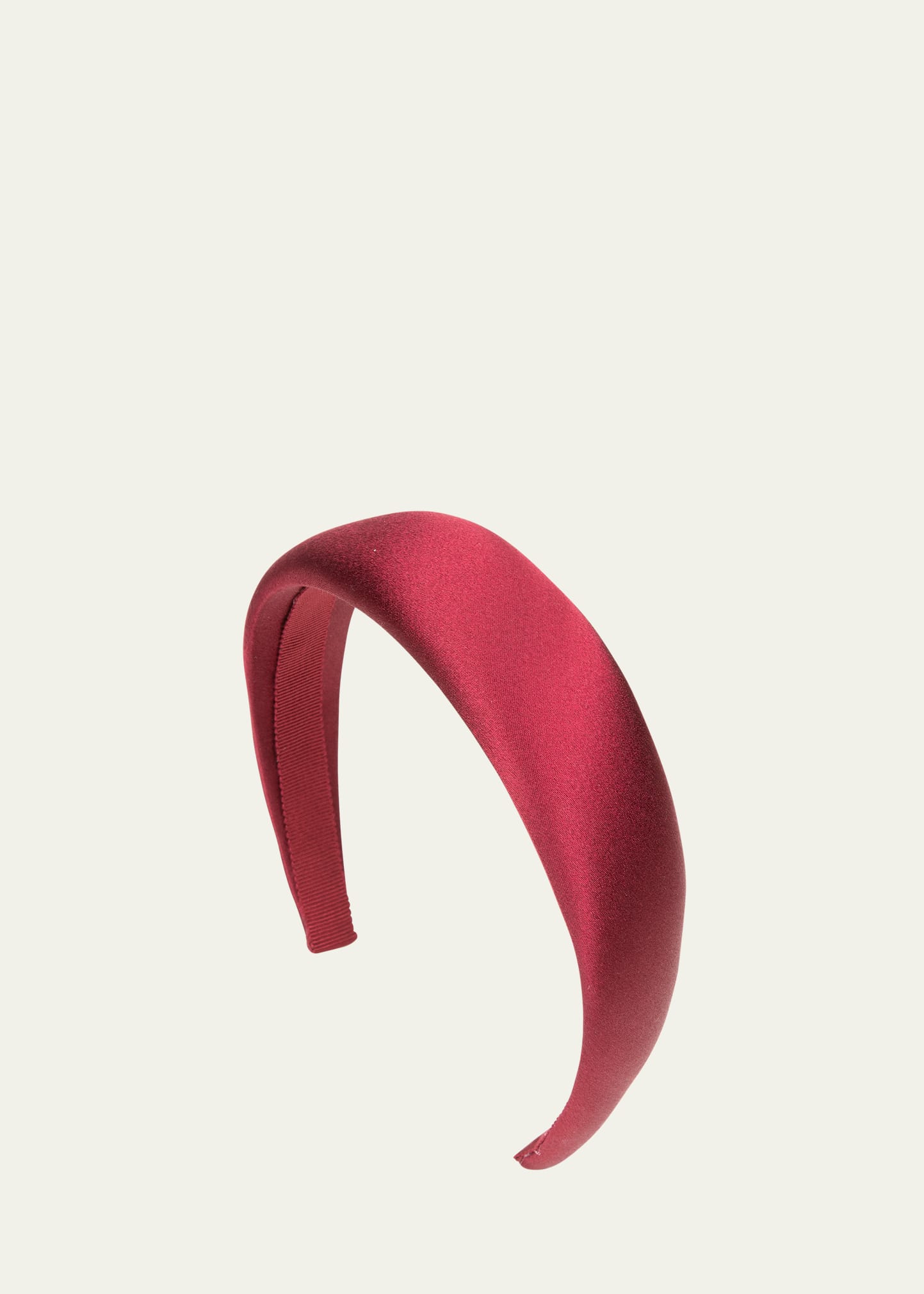 Jennifer Behr Kate Padded Satin Headband In Pinot