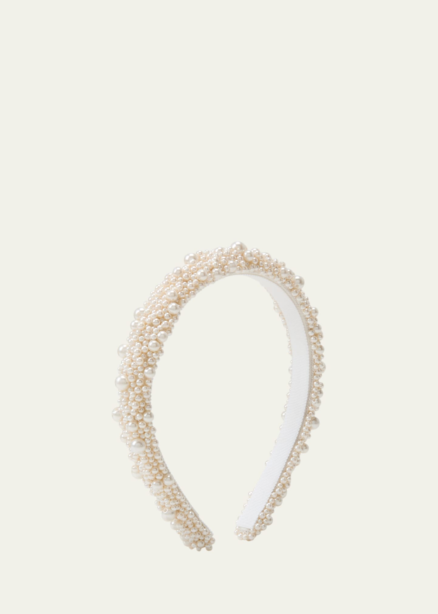Jennifer Behr Brittany Pearly Headband In Pearl