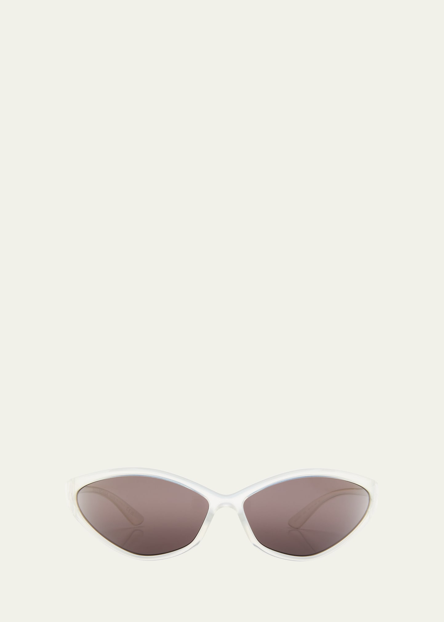 Balenciaga Men's Acetate Wrap Sunglasses In Shiny Iridescent