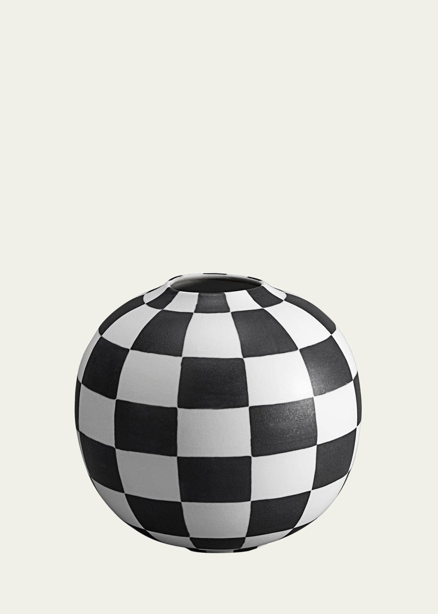 L'objet Small Damier Vase In Black And White