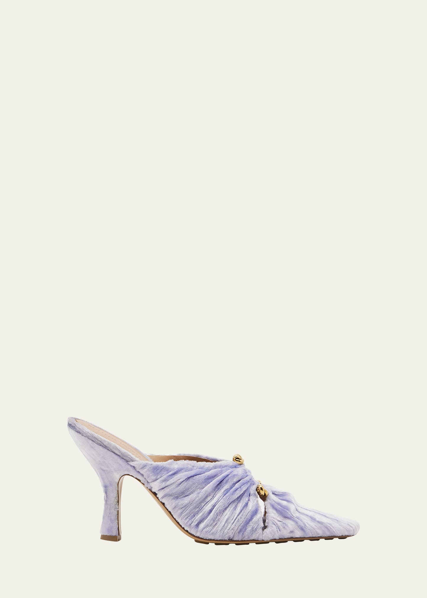Bottega Veneta Knot Velvet Mule In Amethyst