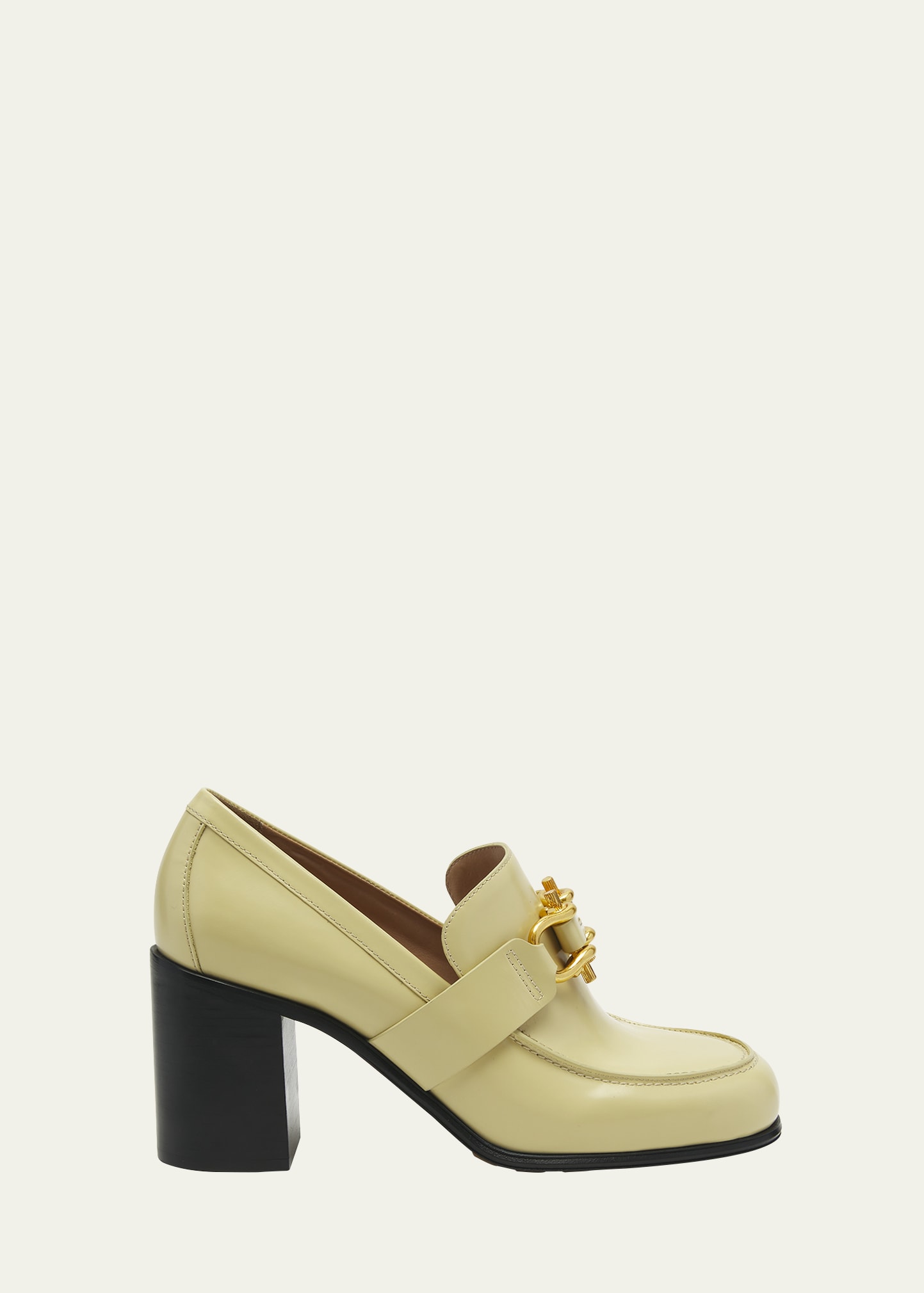Bottega Veneta Monsieur Calfskin Leather Bit Pumps In Rubber
