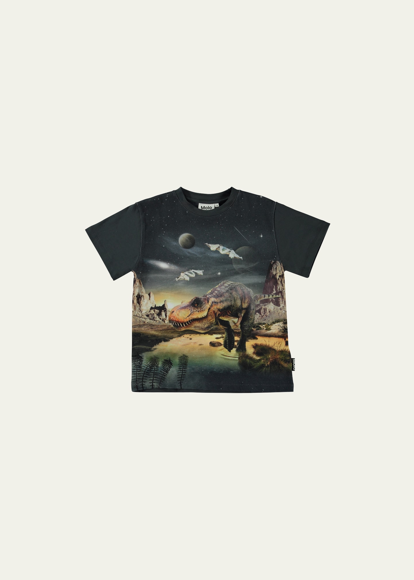 Molo T-shirt Aus Bio-baumwolle Mit Druck In T-rex Planet