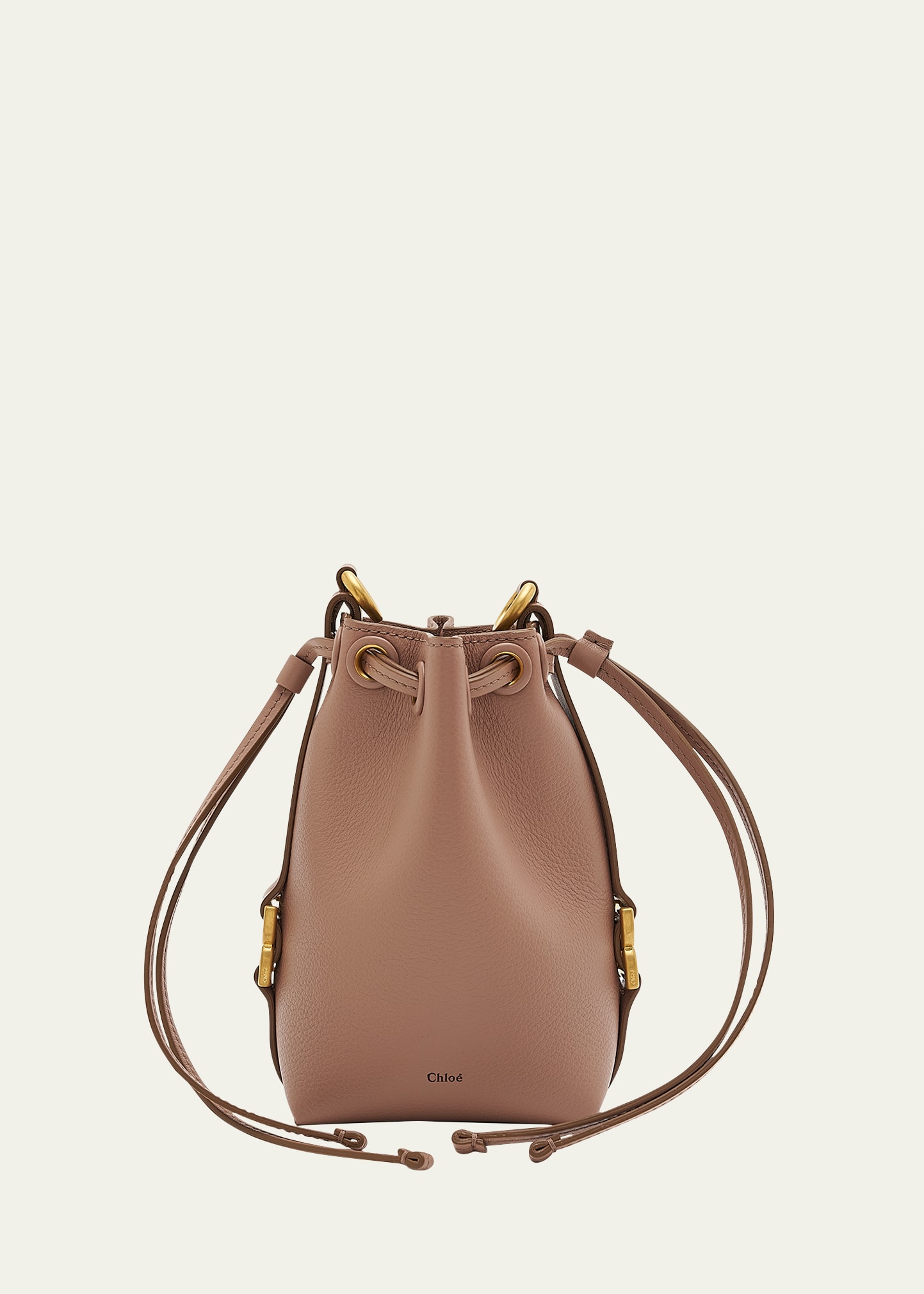 Shop Chloé Marcie Micro Bucket Bag In Leather With Chain Strap In Black