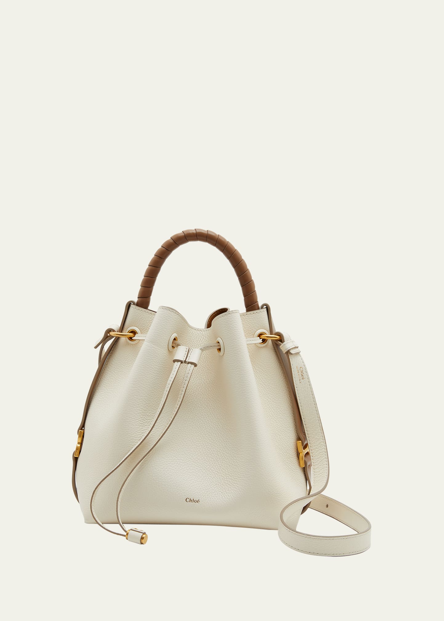 Chloé Marcie Bucket Bag In Misty Ivory