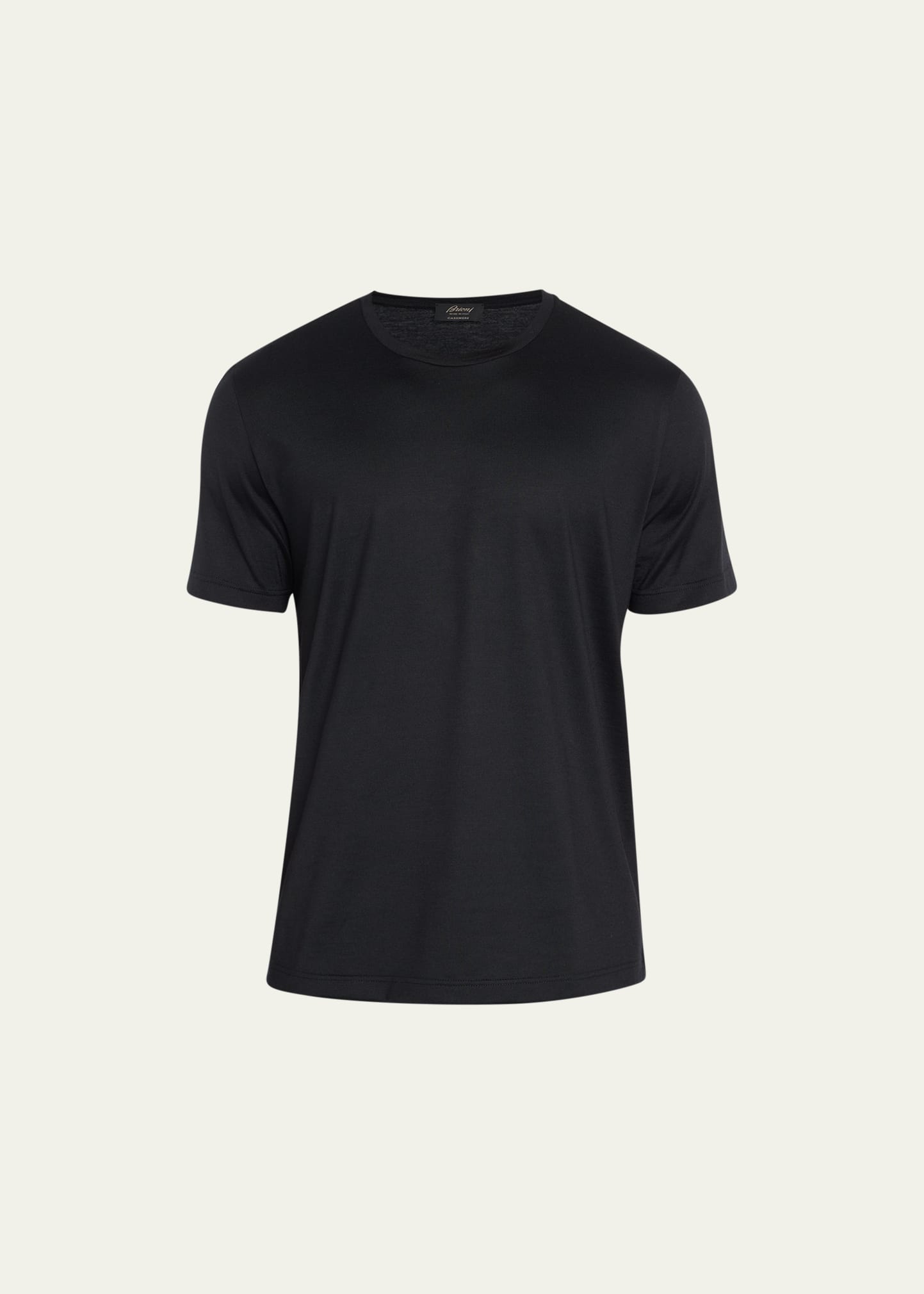 Shop Brioni Men's Solid Cashmere T-shirt In Black