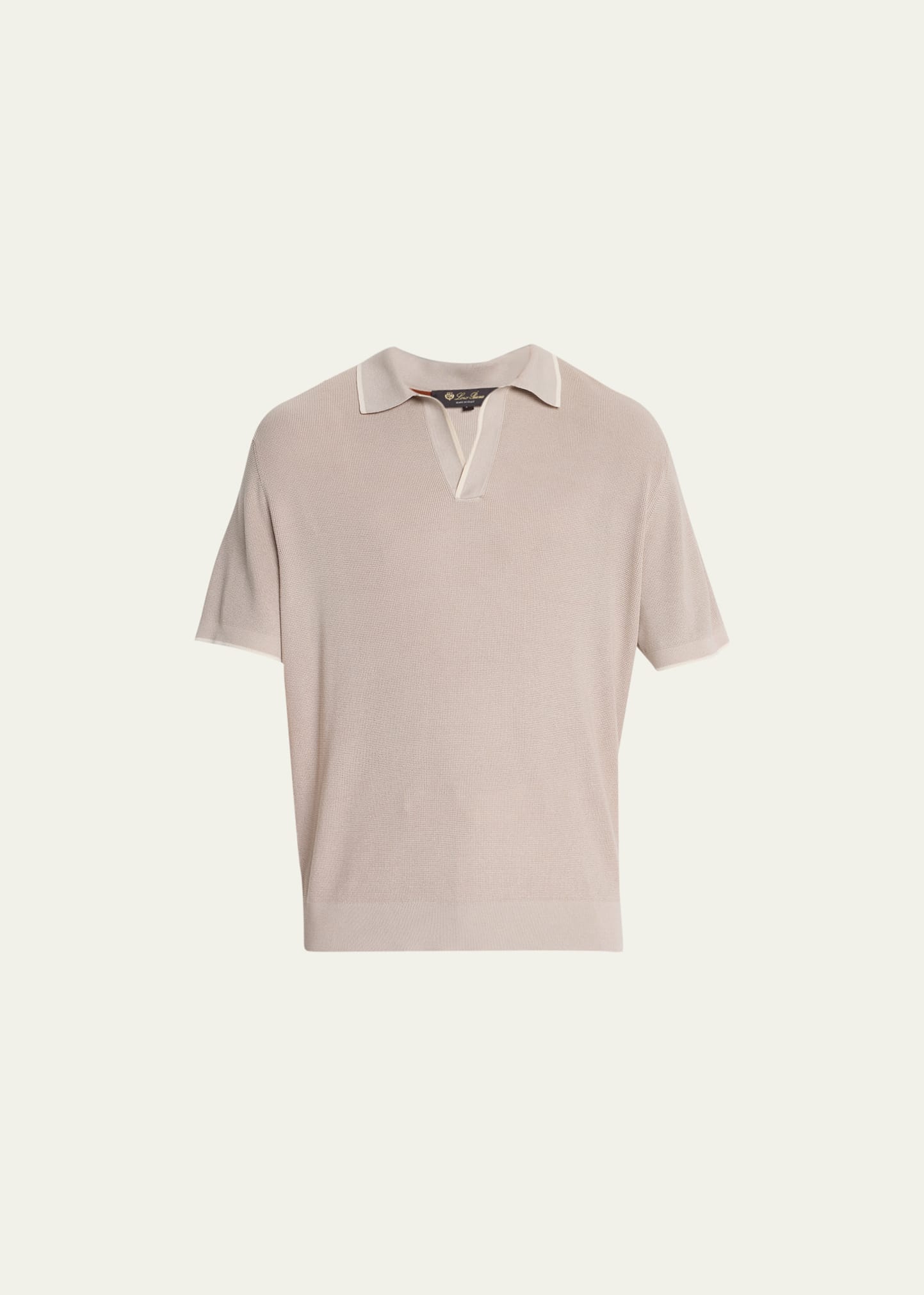 Loro Piana Men's Silk Polo Shirt In Earl Grey