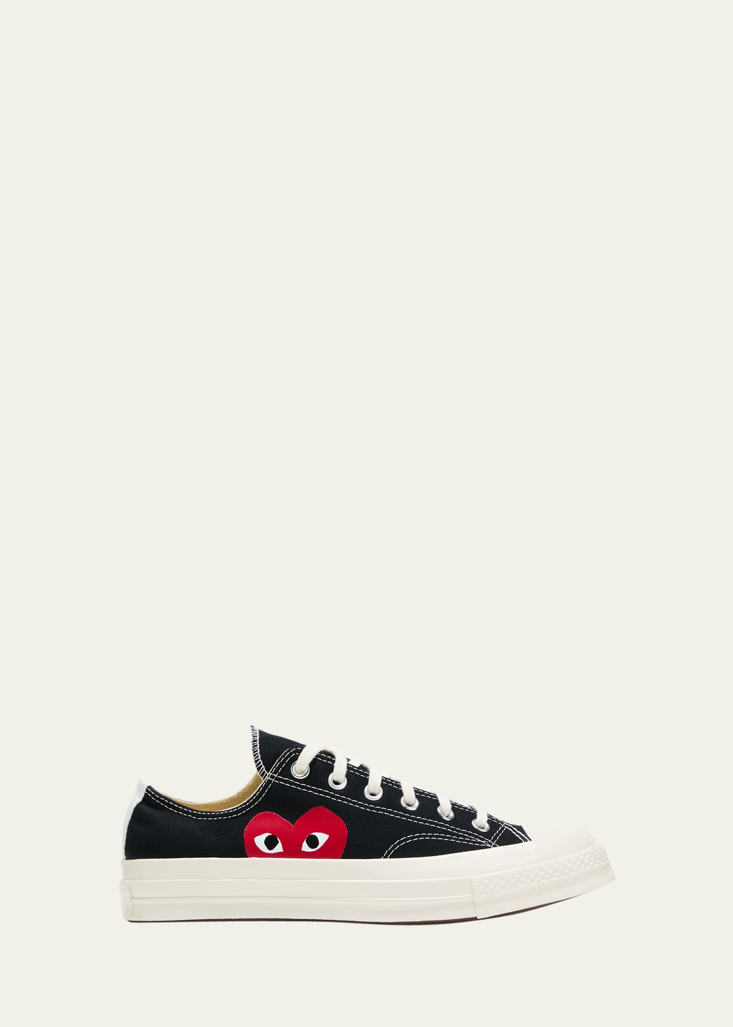 Shop Cdg Play X Converse Chuck Taylor Canvas Low-top Sneakers In Black