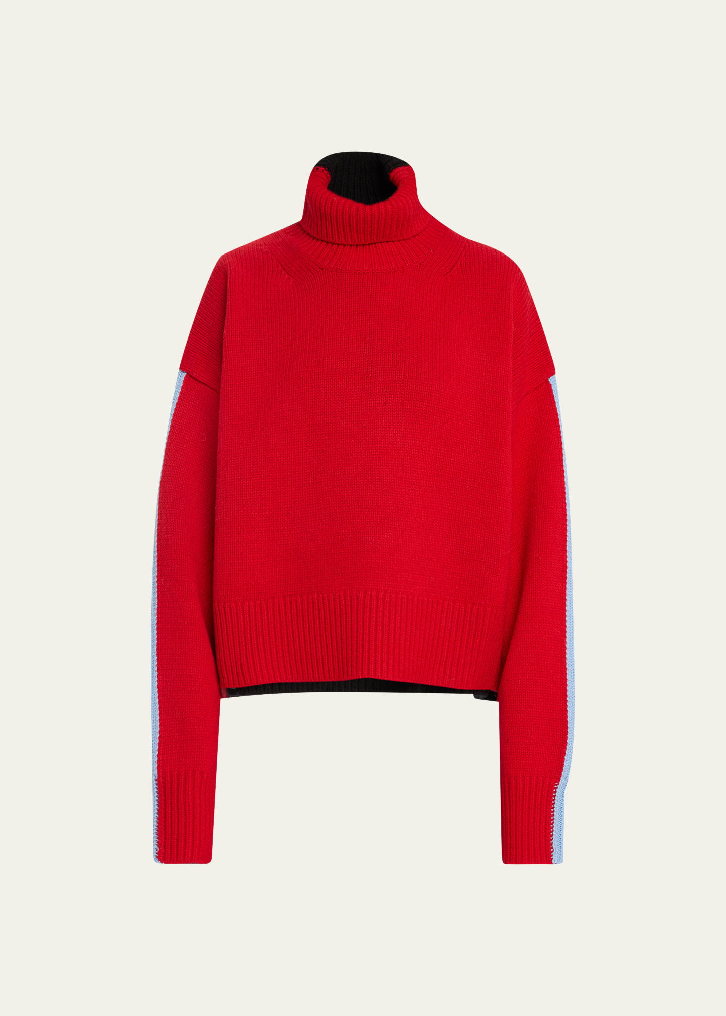 Zankov Wolfgang Color-block Wool-blend Turtleneck Sweater In Crimson Multi