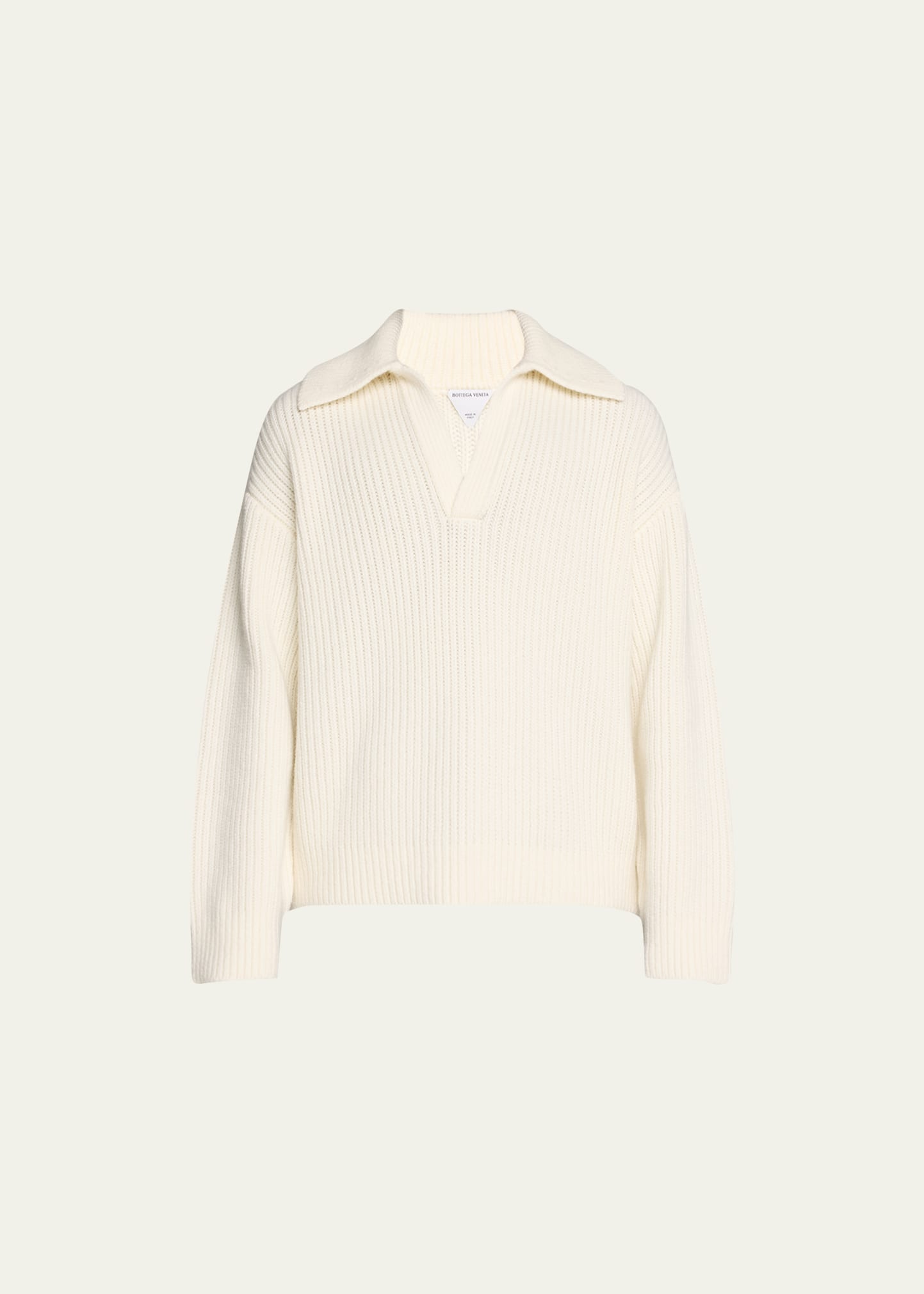 Men's Ribbed V Sailor-Collar Sweater