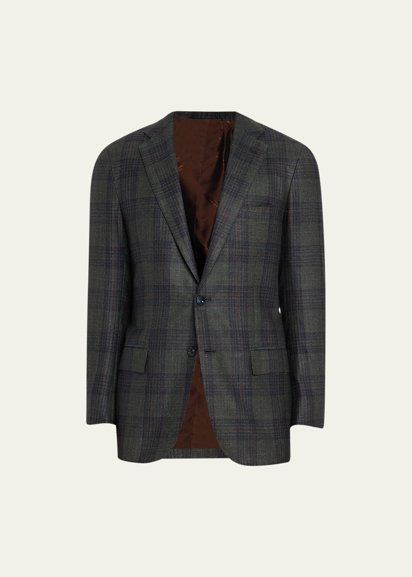 Men's Plaid Two-Button Sport Coat