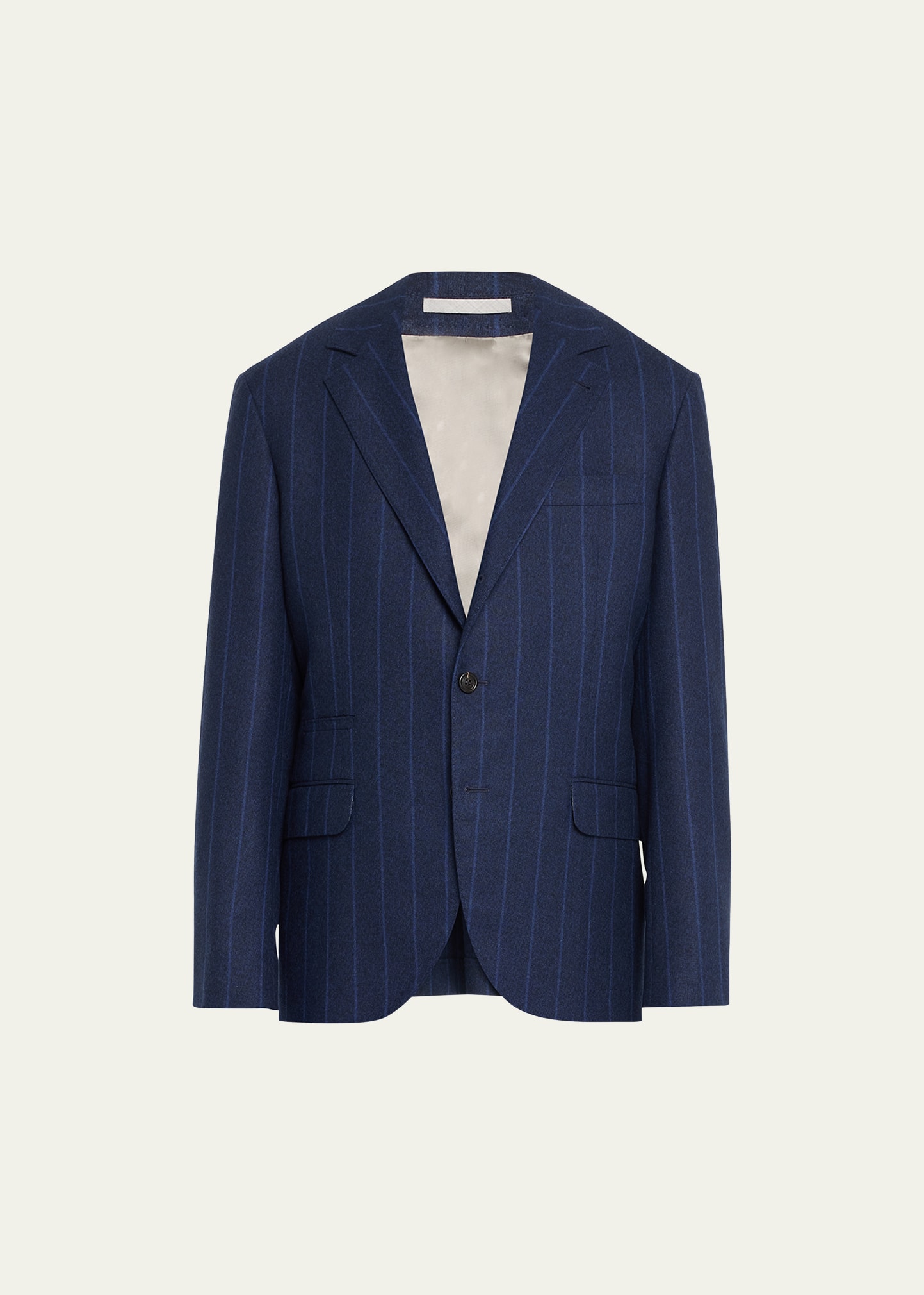 Brunello Cucinelli Men's Striped Wool Suit In C003 Blue