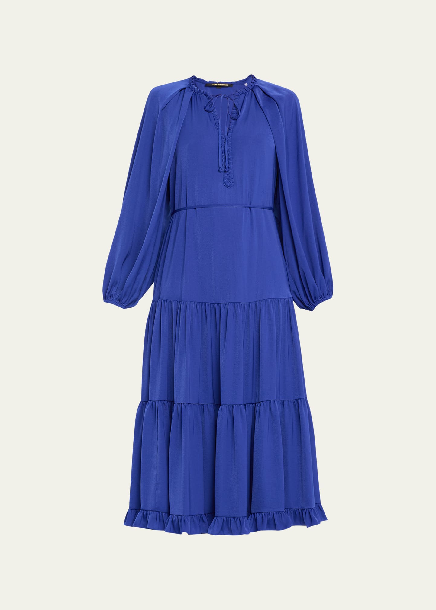 Judy Tiered Raglan-Sleeve Midi Dress