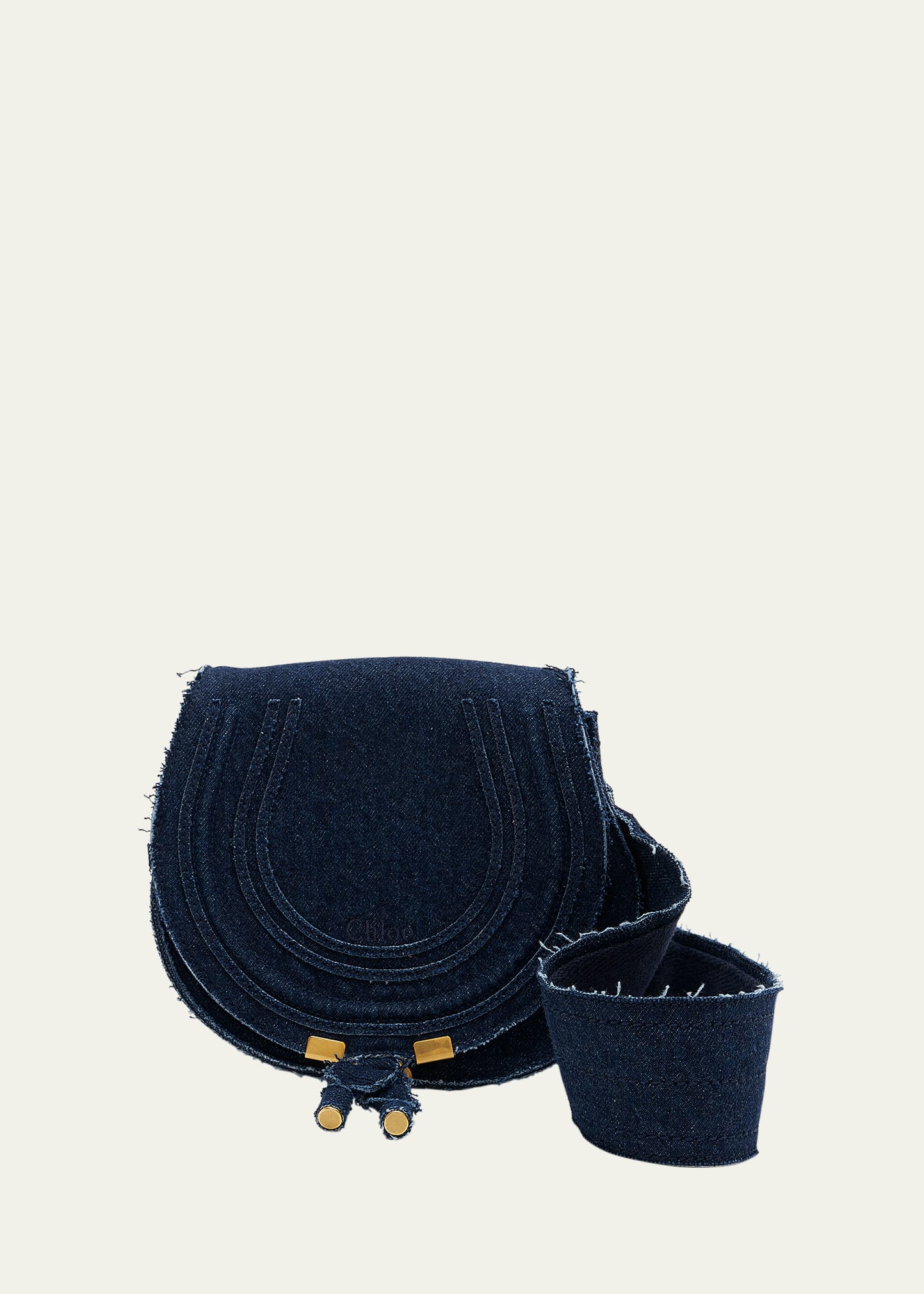 Marcie Small Denim Saddle Crossbody Bag