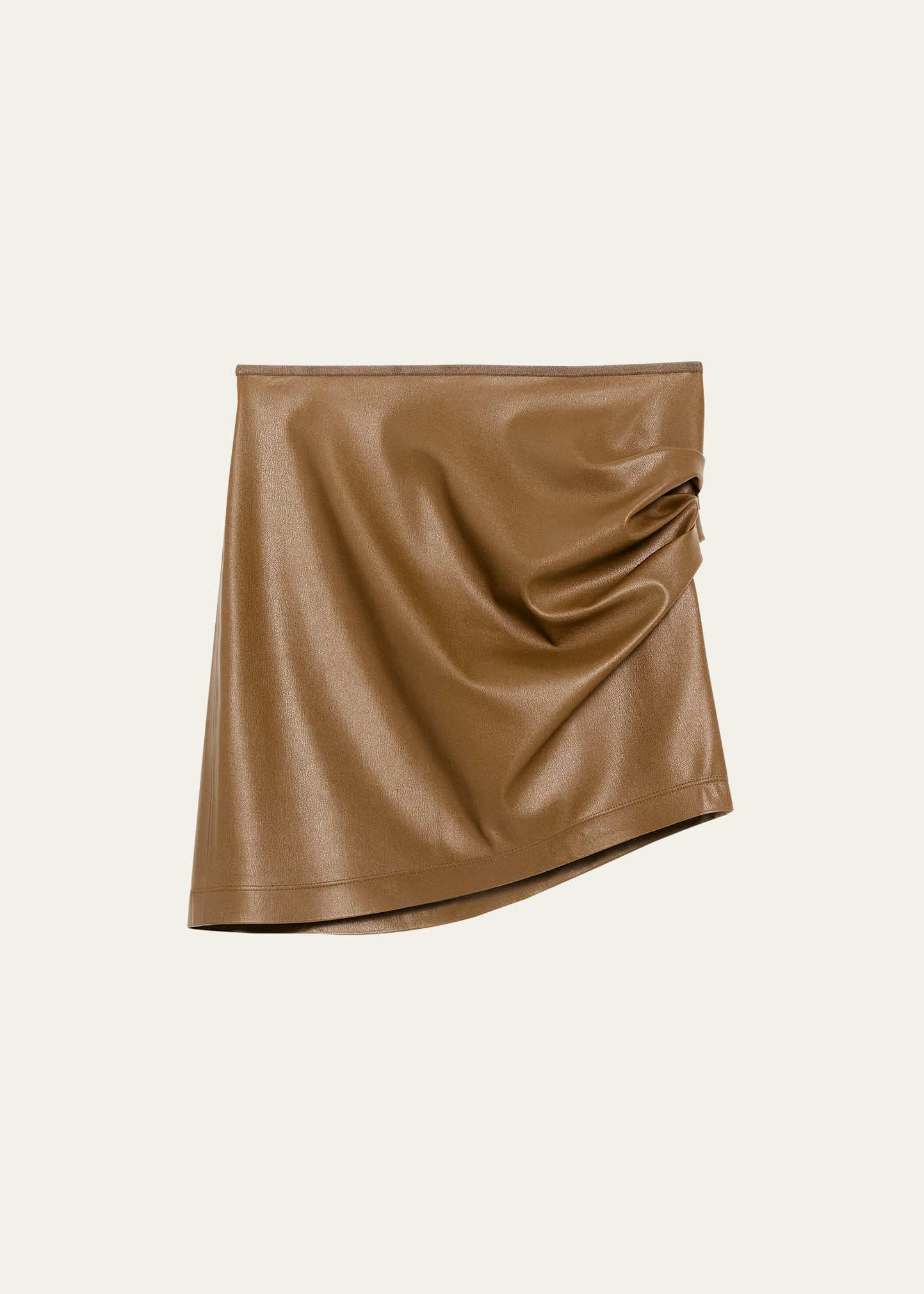 Helmut Lang Ruched Asymmetric Skirt In Cigar