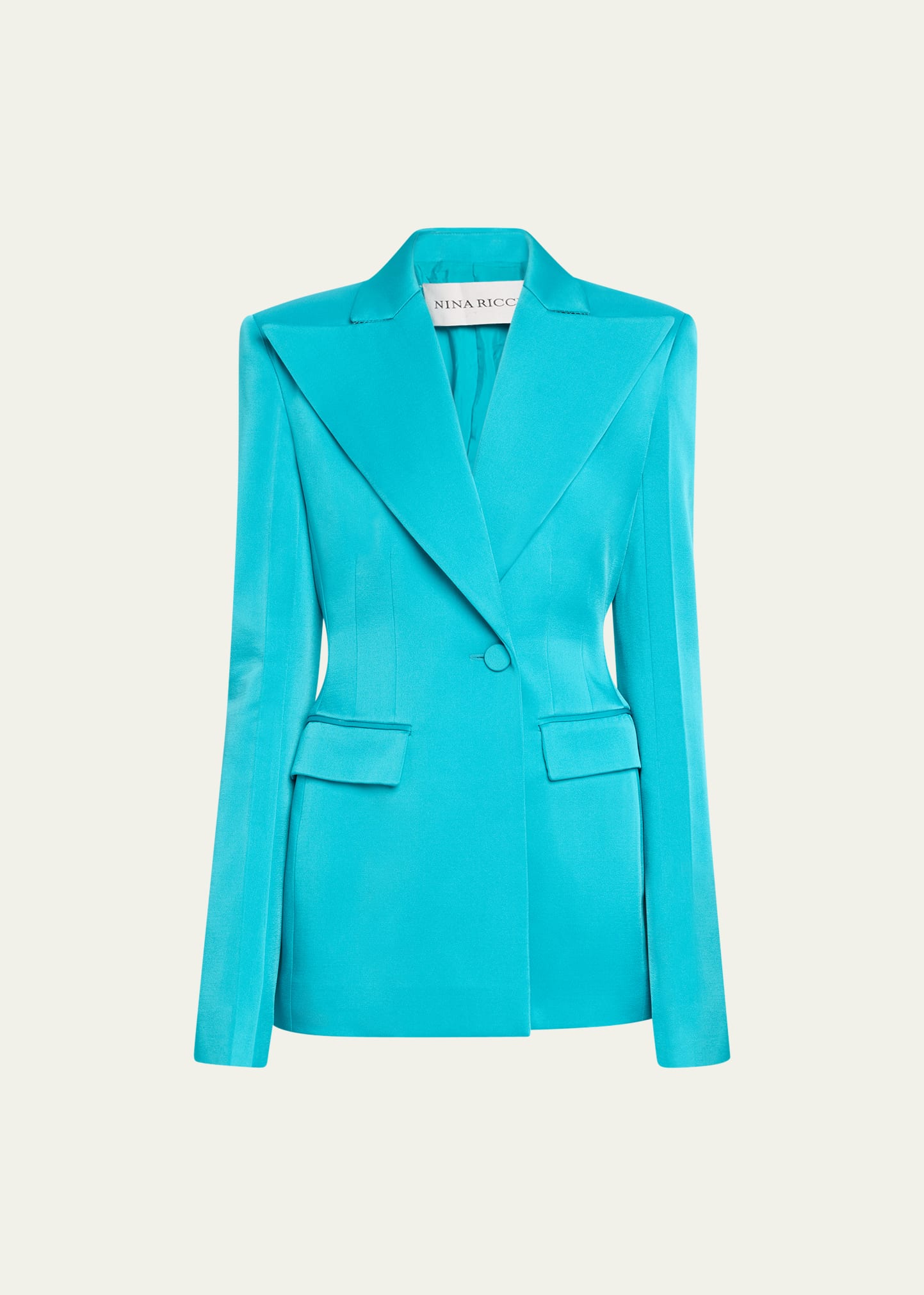 NINA RICCI PEAK LAPEL CADY BLAZER