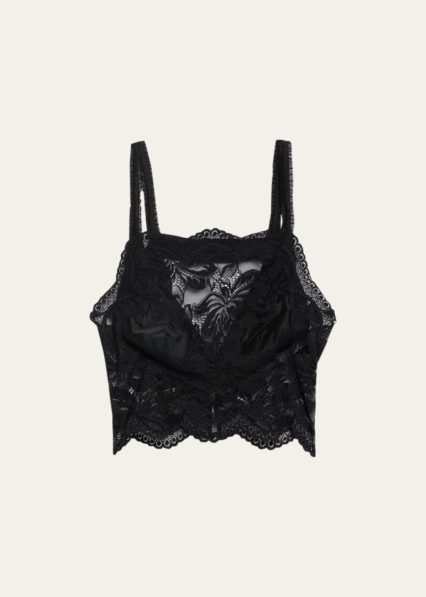 Rabanne Lace-detail Cropped Top In P001 Black